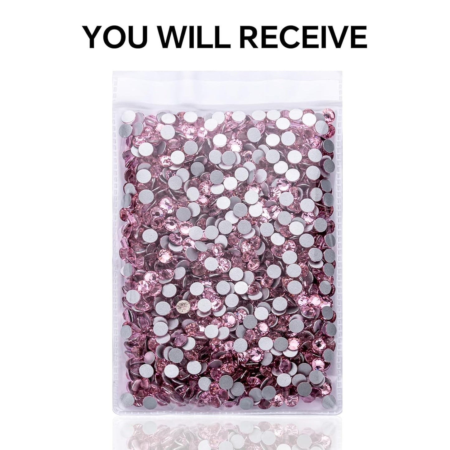 1440Pcs Light Pink Crystal Rhinestones,Glass Flatback Rhinestones Gemstones for Nail Face Makeup Art Crafts Clothes Decoration -(SS16,4.0mm,Light Pink)