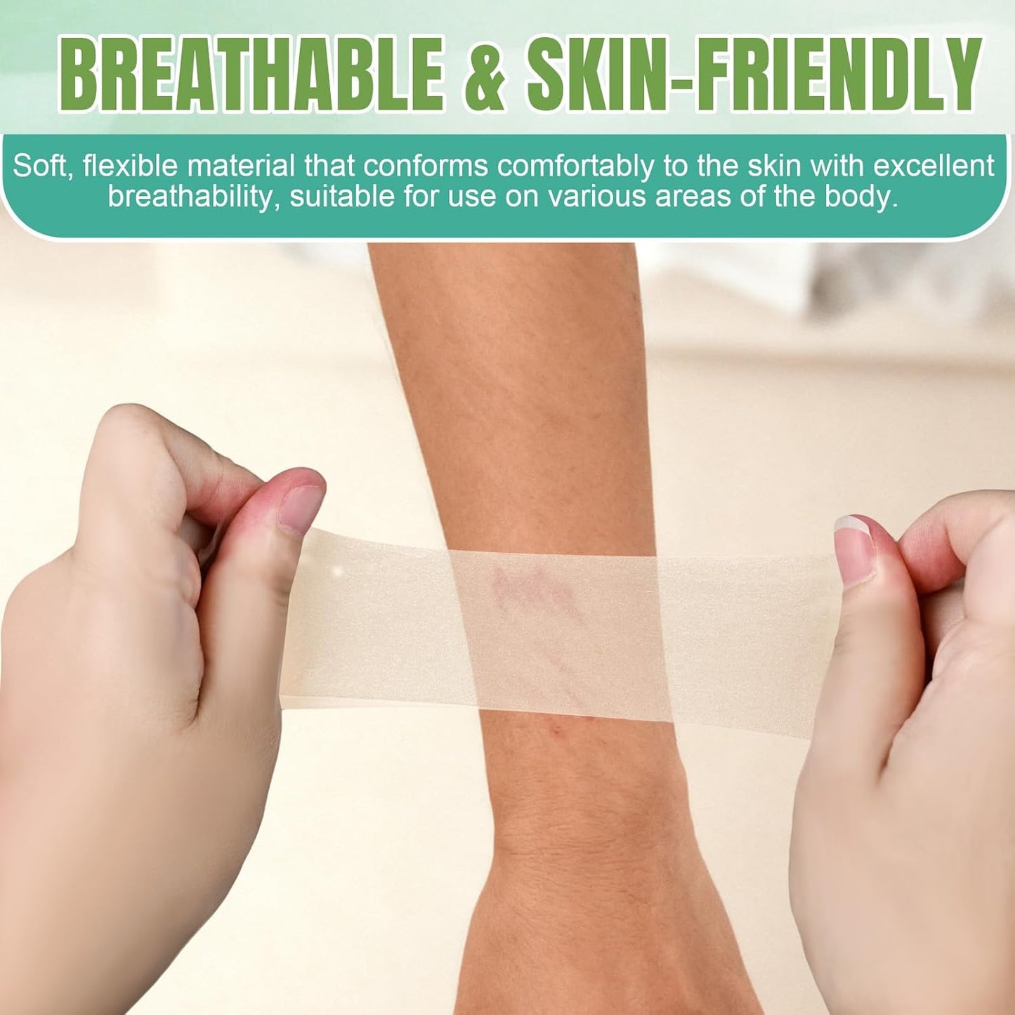 Hydrocolloid Bandages Roll for Wound Care Cut to Size Wound Dressing Hydrocolloid Patch Bandages with Self-Adhesive for Burn, Blister, Acne Care, Sterile and Waterproof (2in X 12ft)