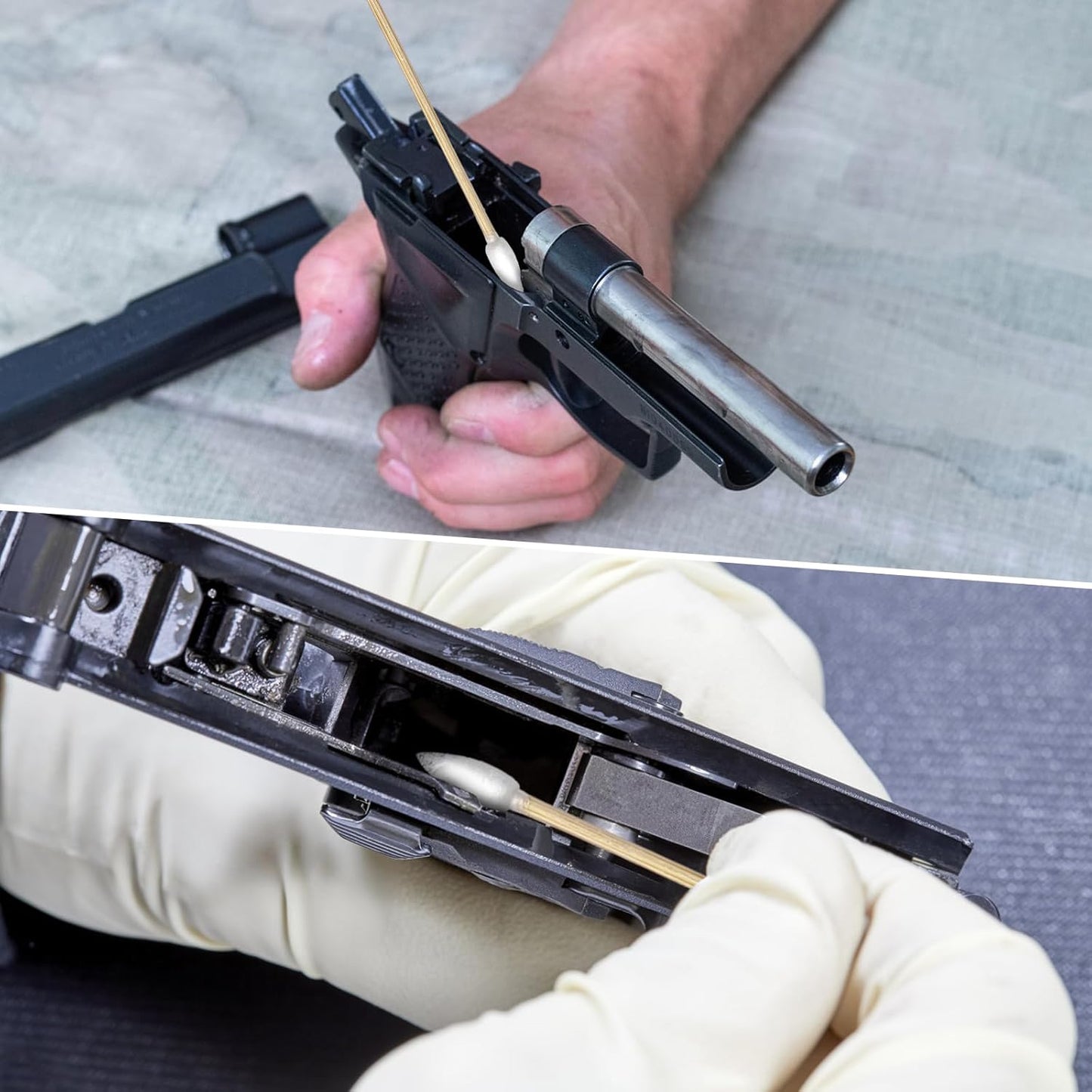 600/500/400 PCS Gun Cleaning Swabs - 6" Lint-Free Long Cotton Swabs Bamboo Handle, Precision Firearm Maintenance Kit Electronics Instruments, Professional Supplies with Reusable Storage Case