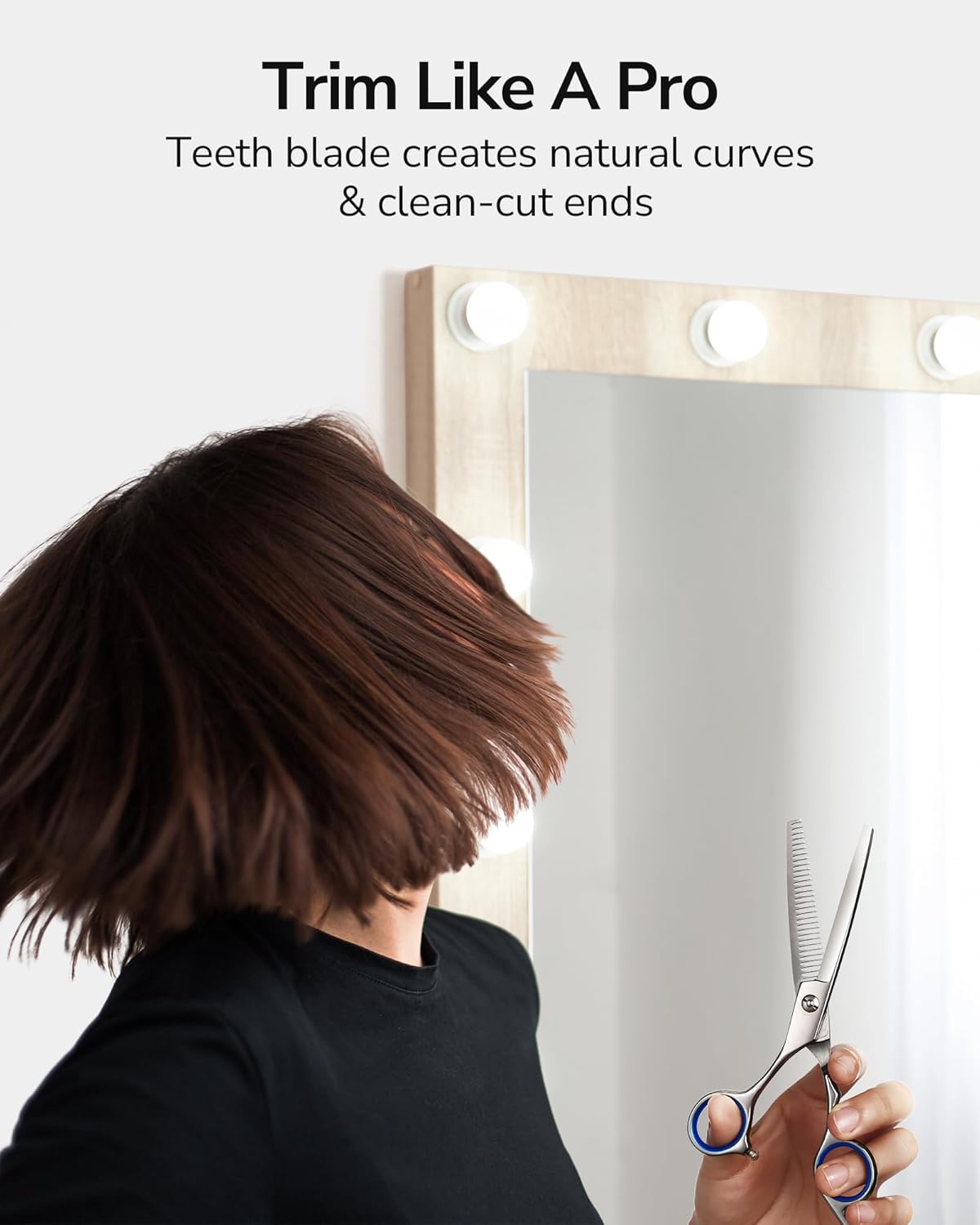 ULG Hair Thinning Scissors, Thinning Shear for Hair Cutting 6.5 inch Right-Hand Barber Scissors Salon Texturizing Shears Made of Japanese Stainless Steel, Silver