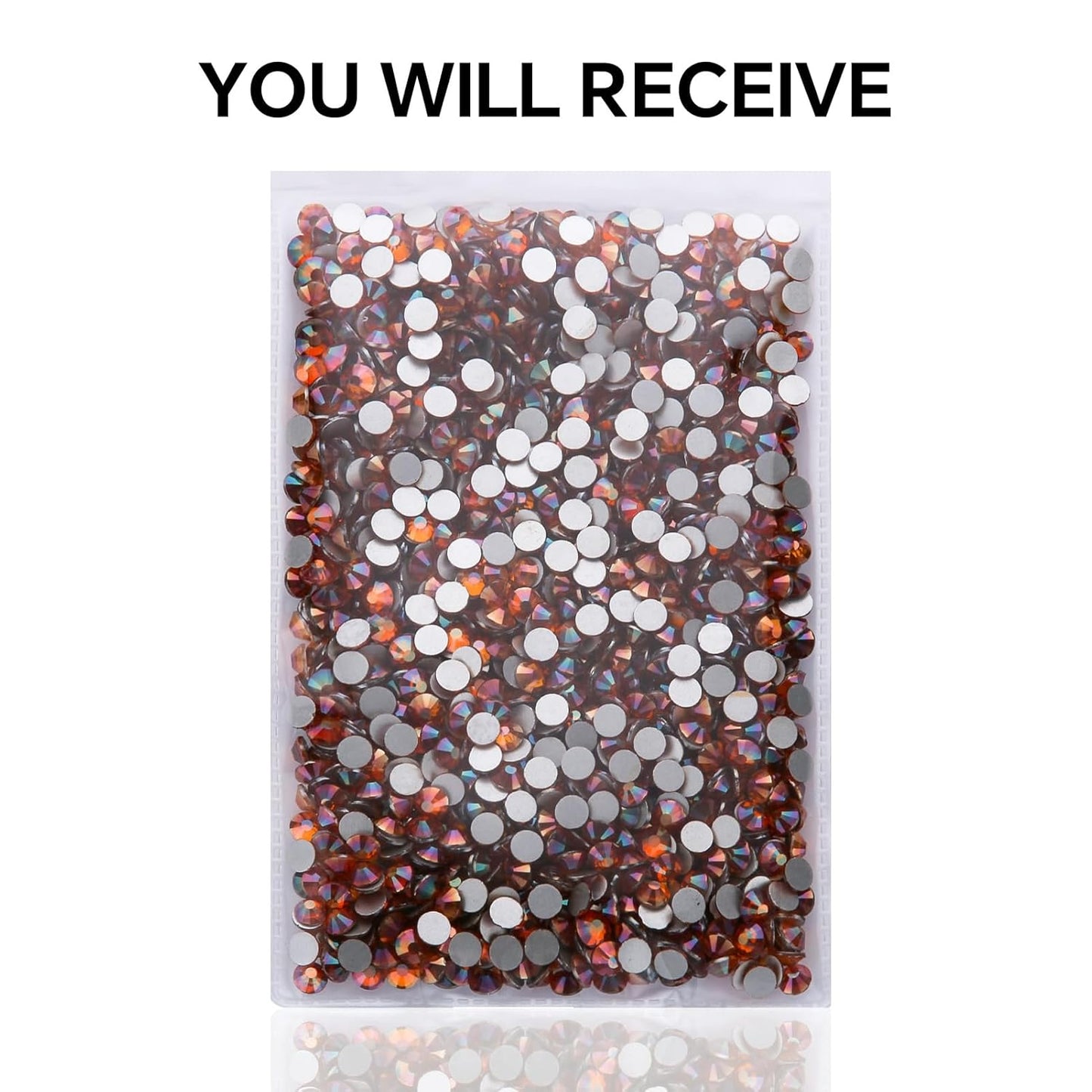 1440Pcs Amber Crystal Rhinestones,Glass Flatback Rhinestones Gemstones for Nail Face Makeup Art Crafts Clothes Decoration - (SS20,4.8mm, Amber)