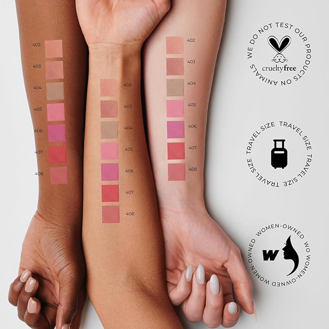 Blush Cheek Apricot Color Mini - Blendable Natural Blush Powder - Enhances & Defines Shapes & Features - Shading & Contouring Powder Blush - 4 Universal Shades - № 407 (Apricot) - 3.8g/0.13 oz