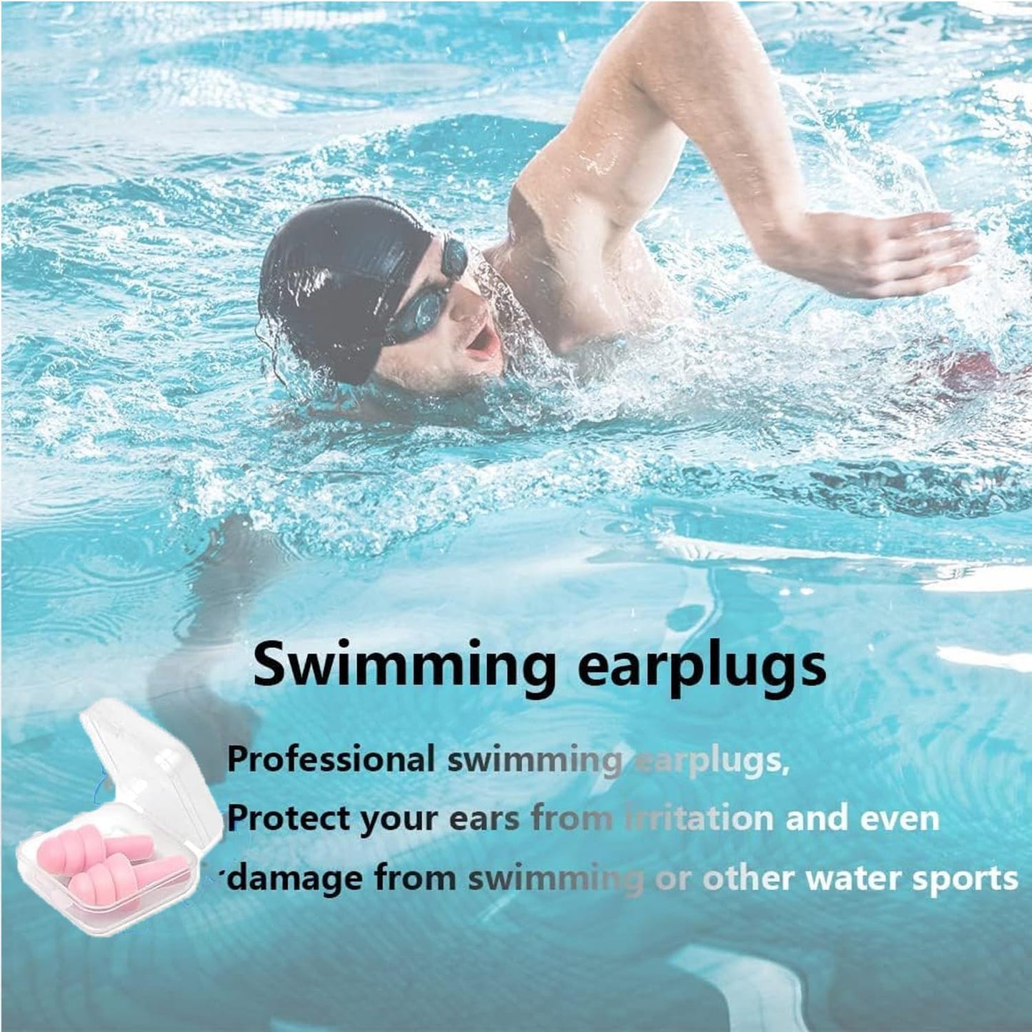Ear Plugs, Reusable Earplugs for Sleeping Noise Cancelling – Super Soft, Silicone Ear Plug for Sleeping 8 Pairs, Swimming, Snoring, Concerts, Work, Noisy Places