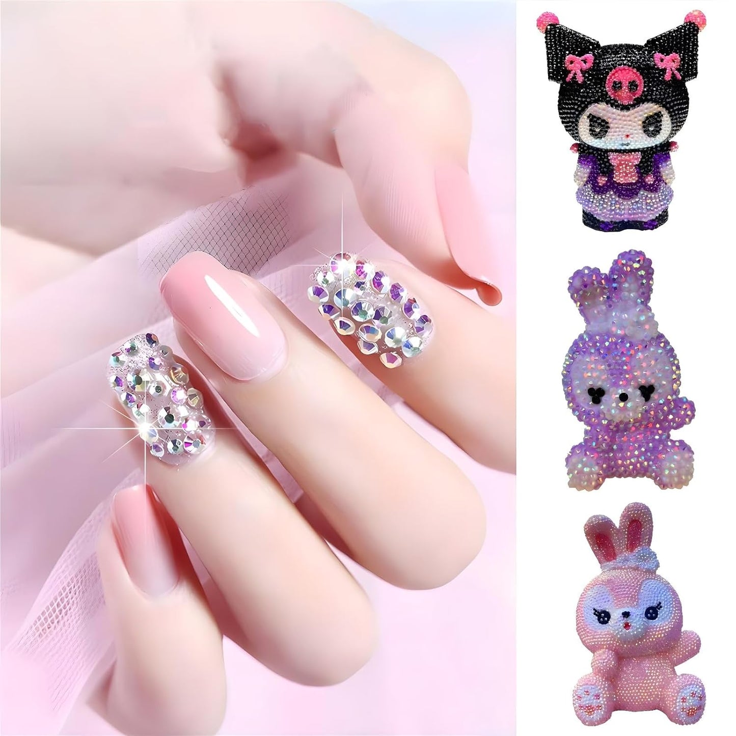 Flatback Rhinestones Round Gems for Nails Art and Crafts 620Pcs SS30 6mm Glitter Crystals Stone DIY Bags Clothes Shoes (Light Grey)