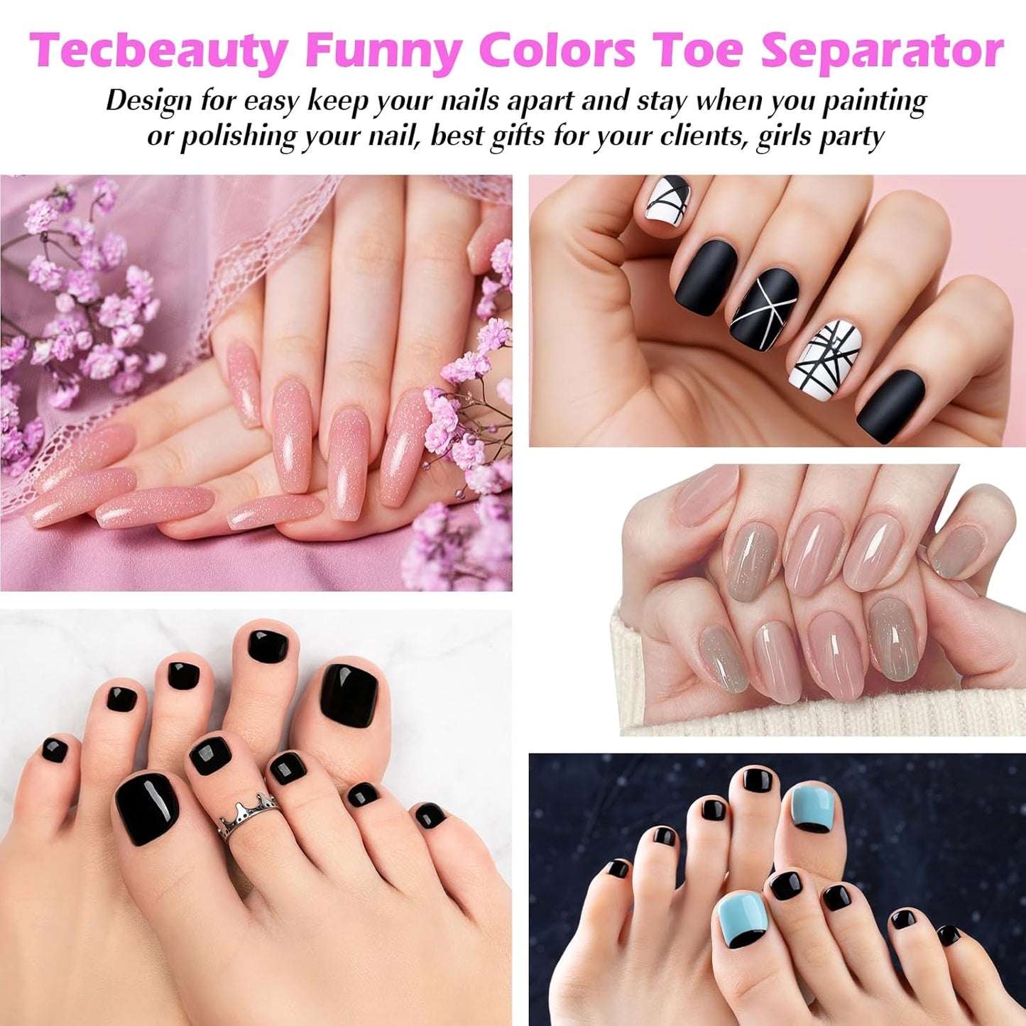 400 PcsToe Separators Pedicure Tool Kit Soft Toe Spacers for Pedicures Spreaders Finger Dividers for Women Men Feet Nail Toenails Art Painting Polish Spa(White)