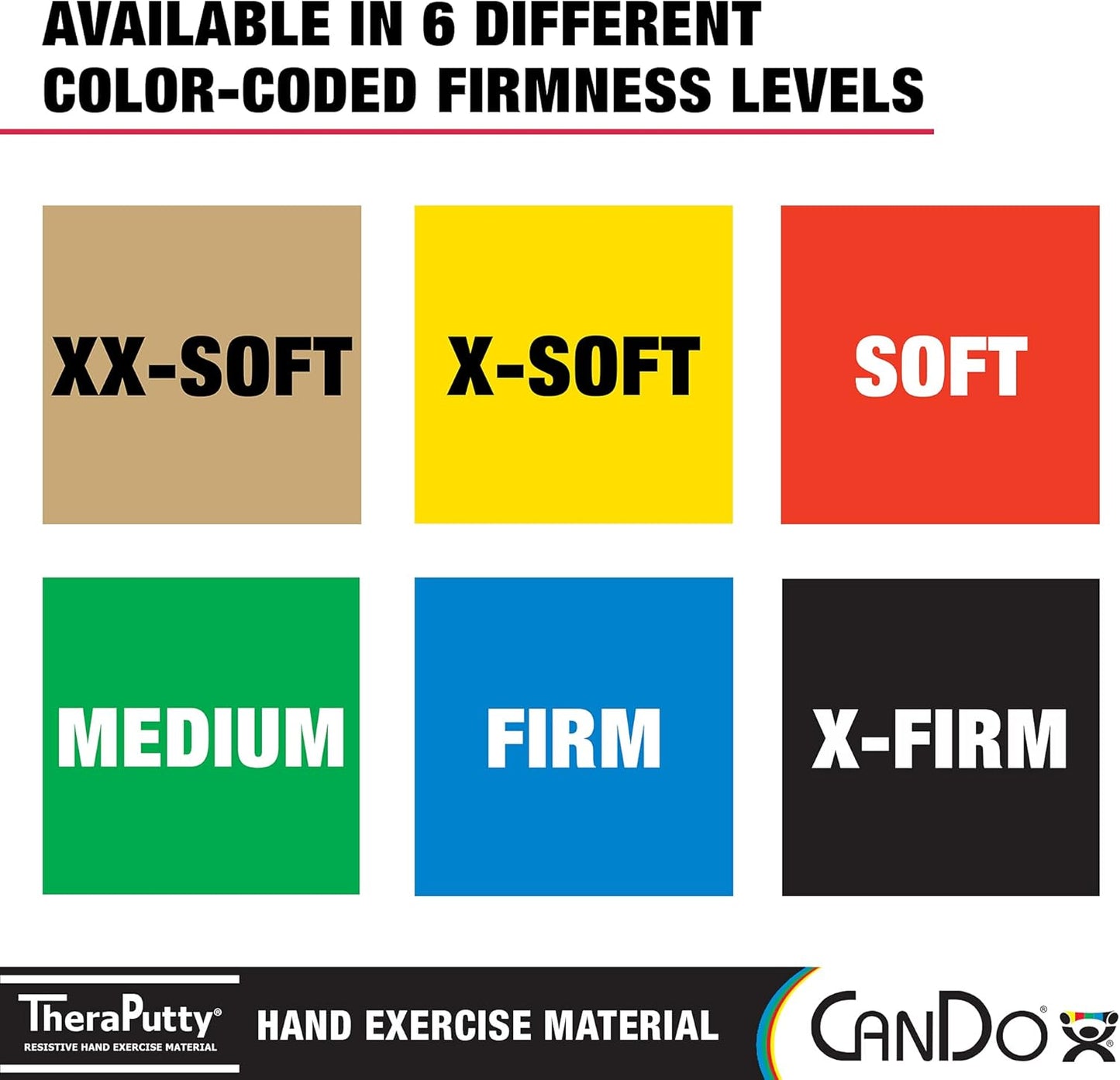 CanDo TheraPutty Standard Hand Exercise Putty For Rehabilitation, Exercises, Hand Therapy, and Occupational Therapy. Use To Strengthen Hand Muscles, Improve Fine Motor Skills, And Decrease Stress