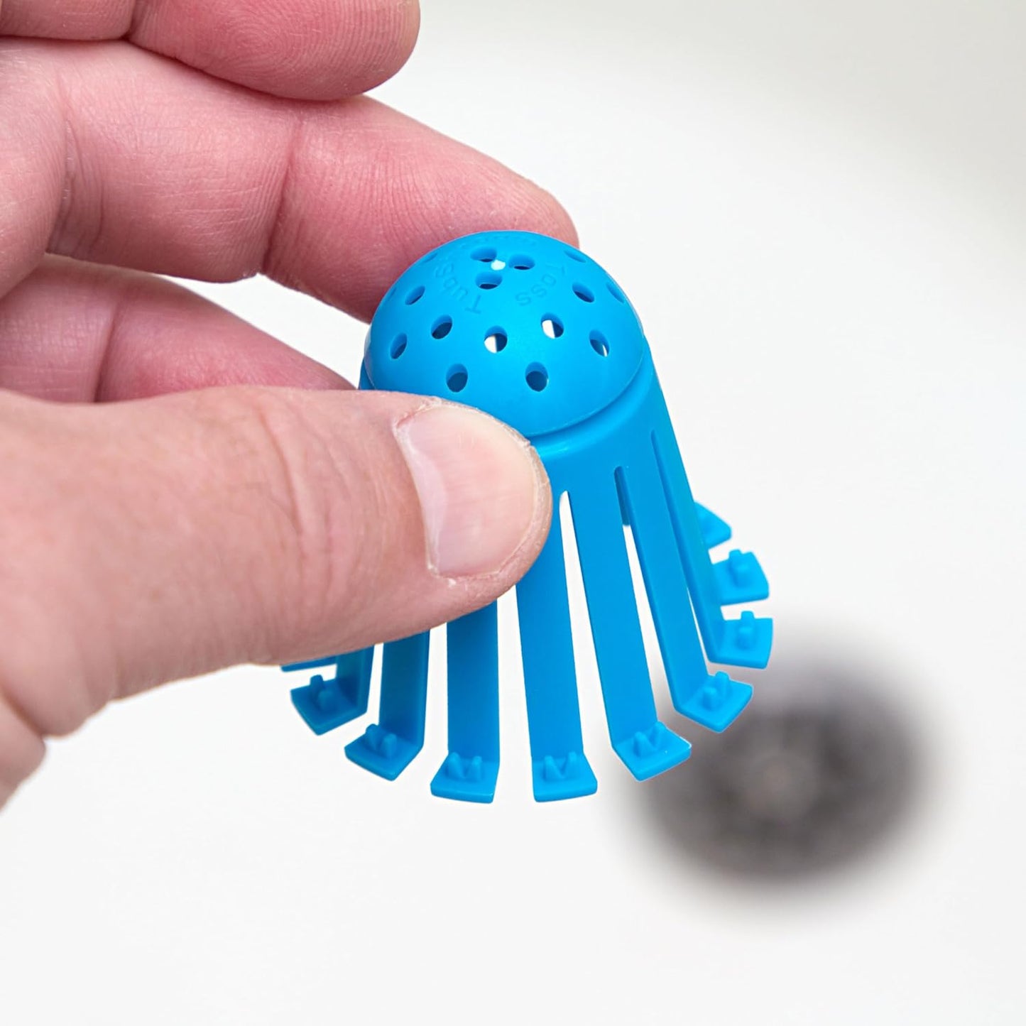 TubShroom Toss 21pk Disposable Bath Tub Drain Strainers - Hair Catcher Snare for Shower Bathtub to Prevent Clogged Drains, Traps Human and Pet Hair, One Year Supply (Blue)