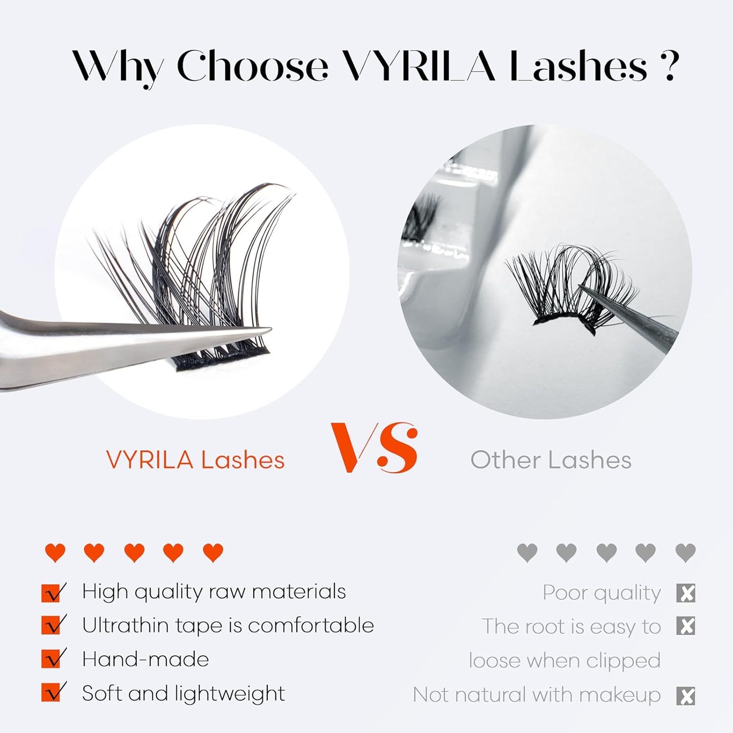 Lash Clusters Kit-VYRILA 0.07mm Wispy 8-14mix C Curl Eyelash Clusters with Lash Bond and Seal Waterproof, Eyelash Tweezers (30P+S05 KIT 192pcs-8-14mix)