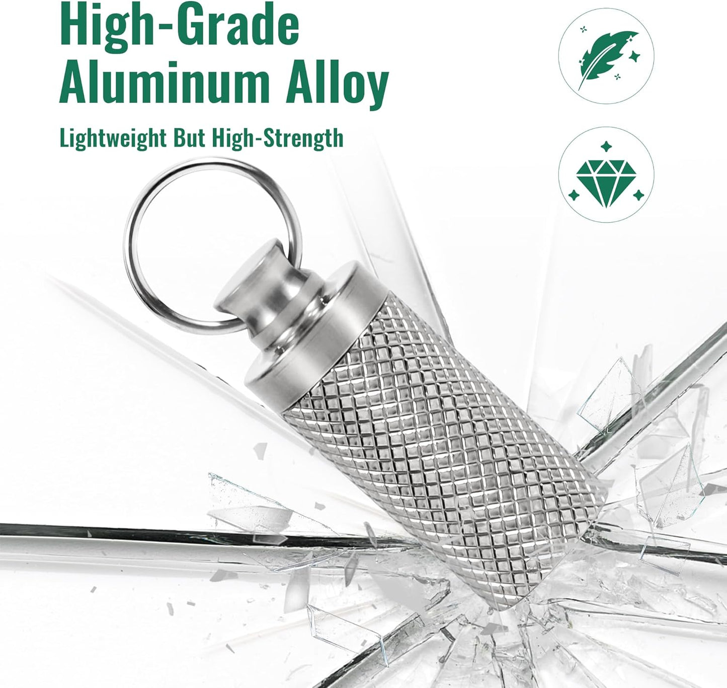 Keychain Pill Holder (2 Pack), Titanium Minsize Waterproof Pill Container/Case for Purse or Pocket, Portable Small Pill Box Organizer Pill Fob Medicine for Outdoor Travel Camping