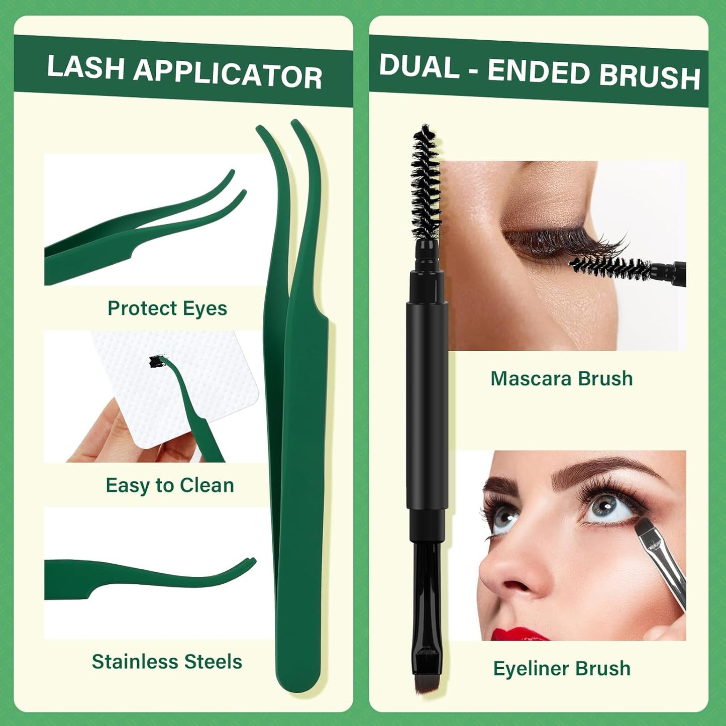 DIY Lash Extension Kit KEYYOU 144pcs Lash Clusters Eyelash Extension Kit with Mascara Brush Bond and Seal Lash Glue Remover Lash Applicators Lash Brush for DIY Lash Extensions (Y03 Kit)