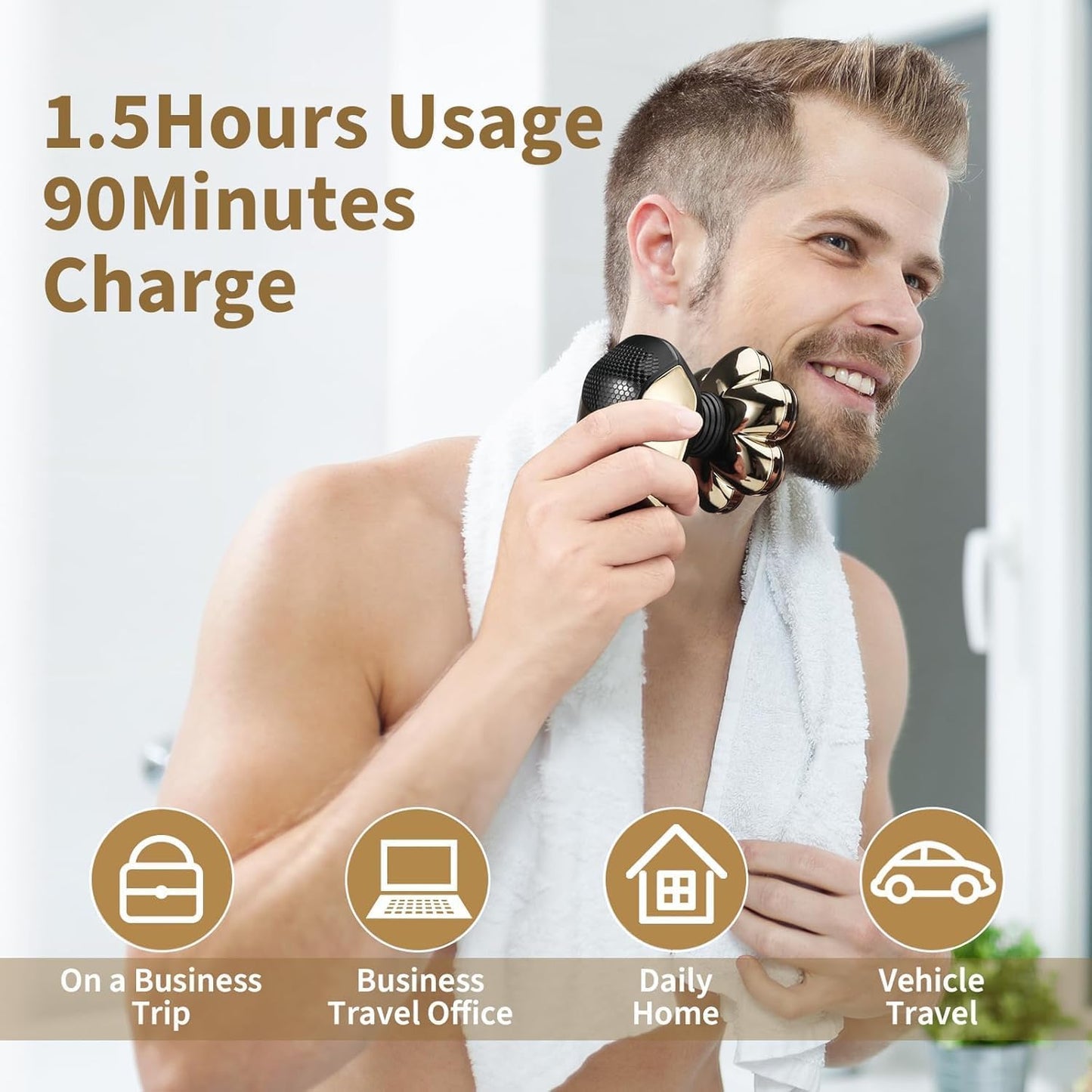 SHPAVVER Head Shavers for Bald Men: 5-in-1 Electric Razor - IPX7 Waterproof Shaving Grooming Kit for Balder - Turbo Speed & Precision Blades (Black Light)