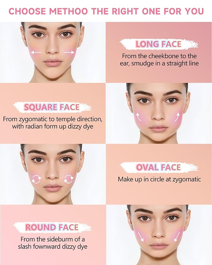 Flower Blush for Cheeks, Matte Shimmer Face Blush Powder,Contour Multiuse Facial Make up Palette,Long Lasting Waterproof Embossed Blusher,Mother's Day Makeup Gift for Women-01#Sakura Pink