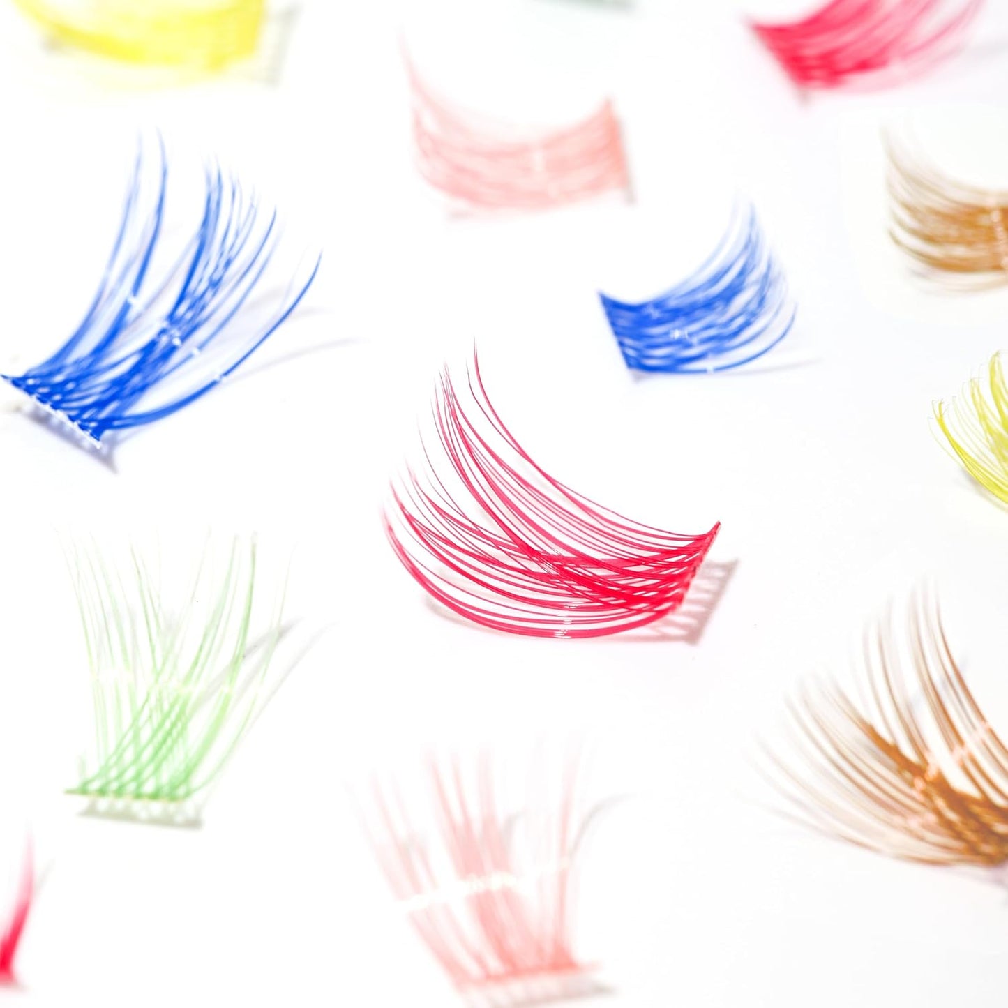 Colored Lash Clusters with Bottom Lashes D Curl 10-18mm Mixed 4 Colors Rainbow DIY Eyelash Extension Colorful Cluster Lashes Pack for Festival Christmas New Year and Cosplay by Yaiseiko