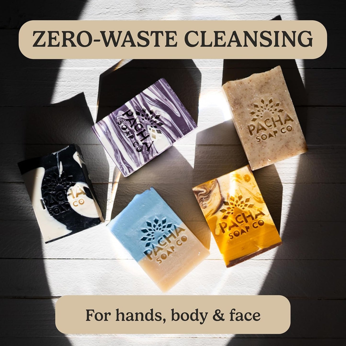 Pacha Soap Co. Bar Soap - Premium, Handcrafted, Hydrating, Natural Face Wash, Hand Cleanser, Body Wash, Soothing Essential Oils (French Lavender, 5-Pack, 4 oz ea)