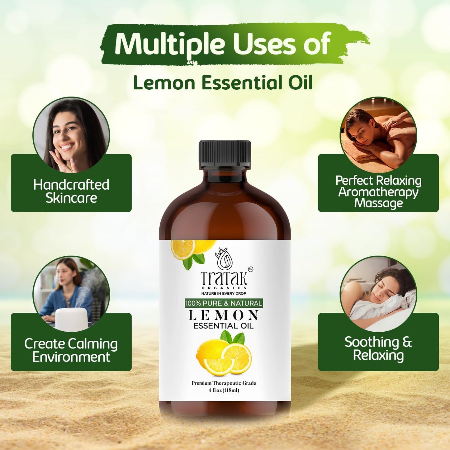 Lemon Essential Oil with Glass Dropper - Huge 4 Fl Oz - 100% Pure and Natural Lemon Oil - Premium Grade Essential Oils for Diffuser, Aromatherapy, Soap and Candle Making