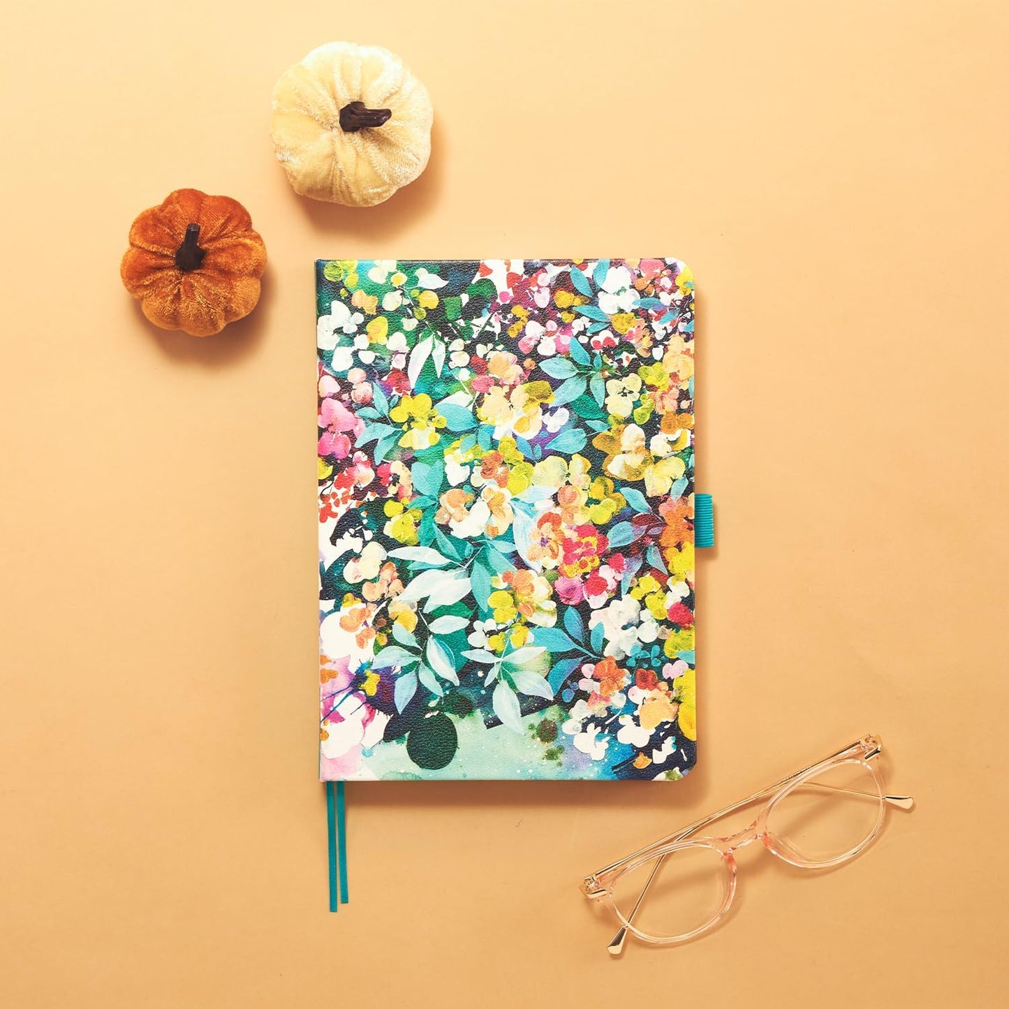 Happy Planner Book-Bound Dot-Lined Journal, Hardcover Journal for School or Office with Thick 100 GSM Paper, Serene Garden, 80 Pages, 5.75" x 8.25"
