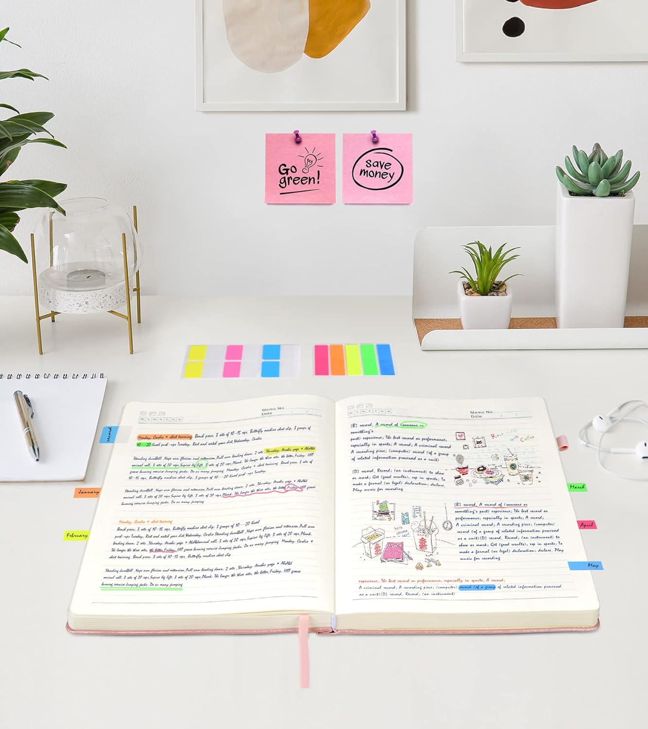 Lined Journal Notebook, 365 Pages A4 Large Journals for Writing Ruled Notebook, Pink Hardcover Leather Journals for Women Men,Notebook for Work, Note Taking, 100Gsm Thick Paper (8.5" x 11" Rose Gold)