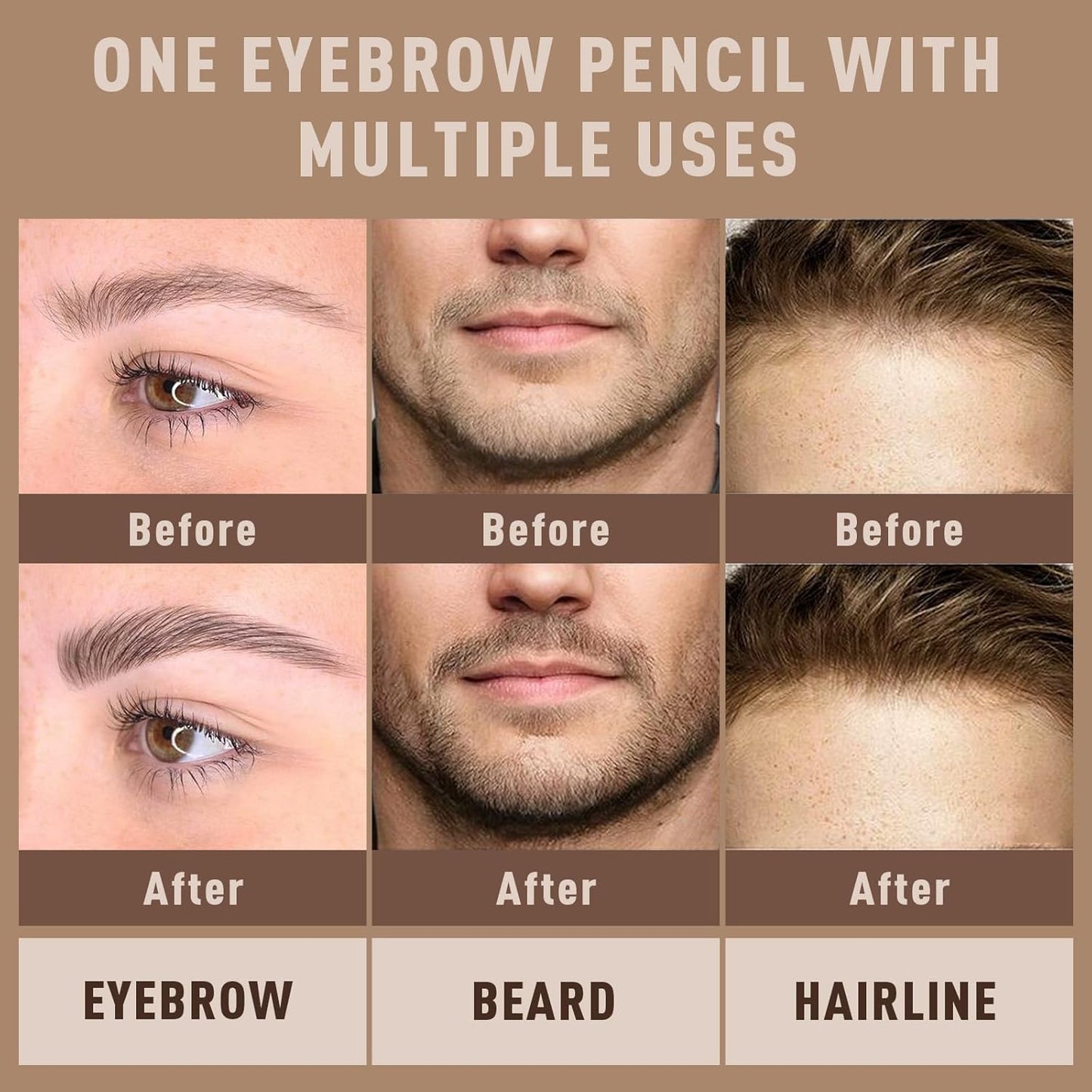 Microblading Brow-Fection Brow Eyebrow Pencil – Angled Brush Tip, Wild Natural Hair-Like Strokes, Patented Design, Long-Lasting & Smudge-Proof, for Beginners & Pros(03 Soft Black)