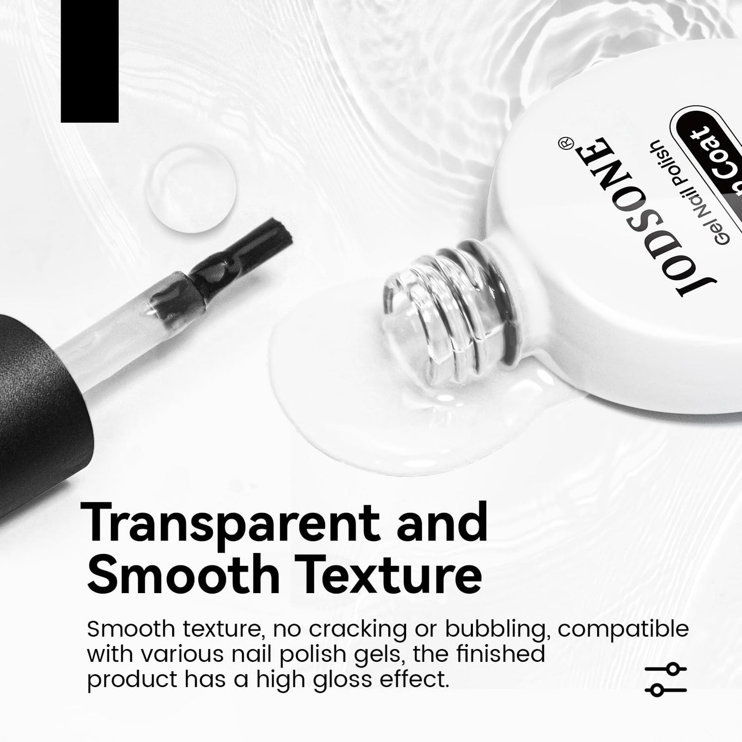 JODSONE 10ML Top Coat Gel Polish High Gloss Shine Finish Long Lasting Gel Nail Polish Professional Manicure Home DIY No Wipe Need U V Lamp Curing