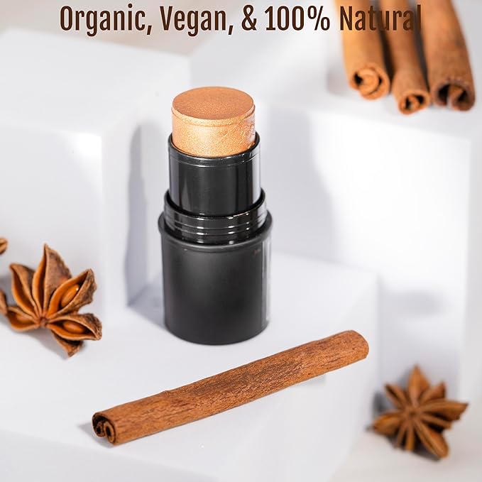 Organic Tint Tube, 100% Natural Vegan Gluten-Free Cream Bronzer Multi-Stick, Made in USA, Brandy