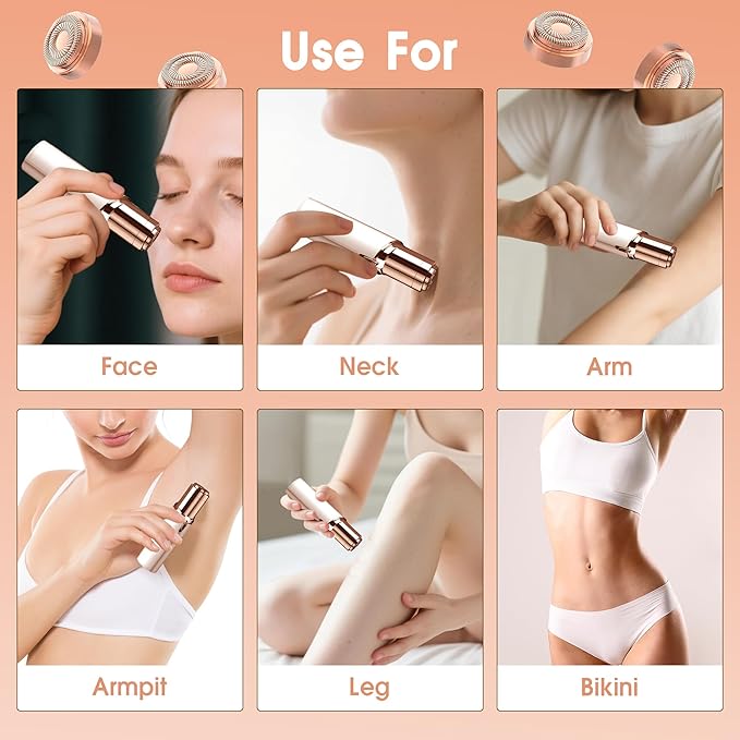 Replacement Heads for Flawless Facial Hair Remover, Gen 2 Replacement Blades Compatible with Finishing Touch Flawless Hair Removal, 18K Gold Painless Razor Head for Women(6 Pack)