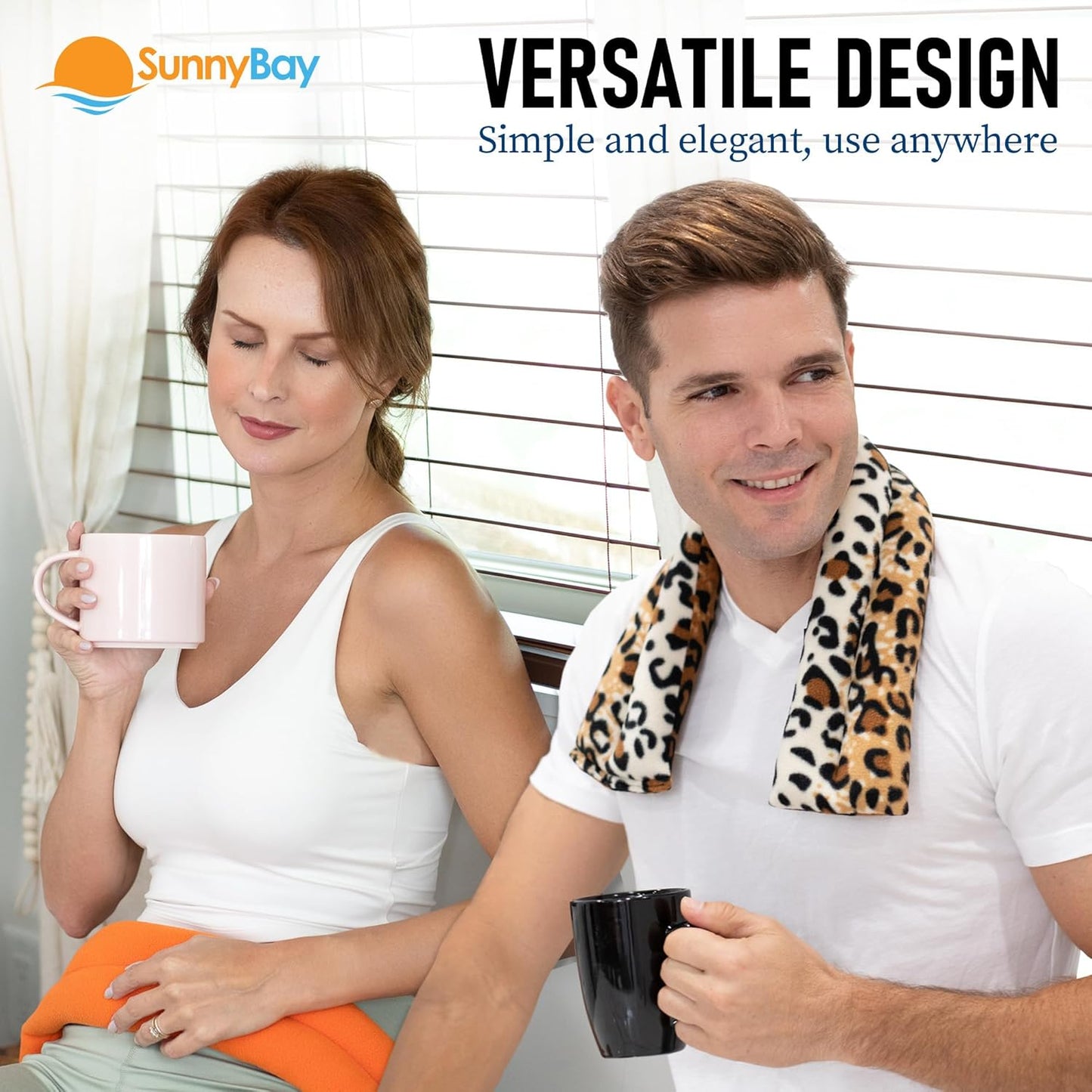 SunnyBay Microwave Heating Pad, Microwavable Moist Heated Neck and Shoulder Wrap, Versatile Weighted Beanbag Cold Pack or Warm Compress for Pain Relief, 26x4 Inches, Purple