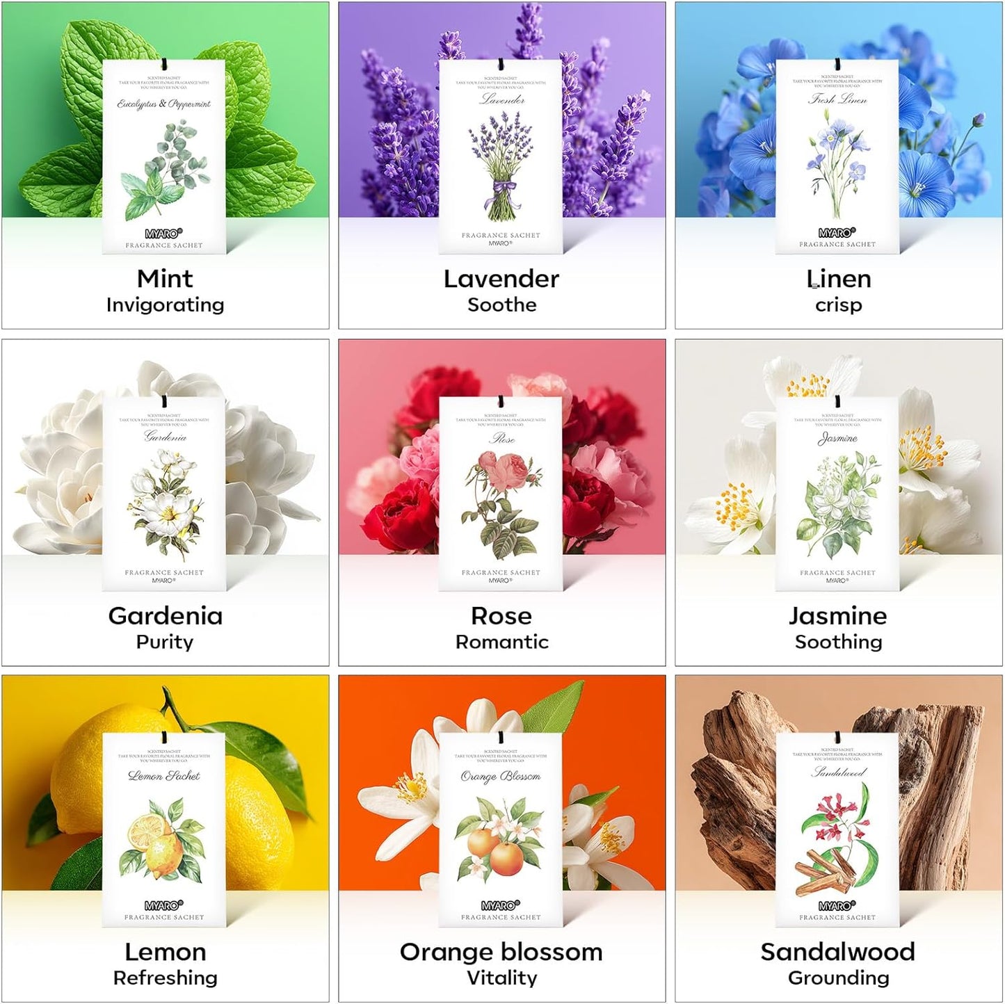 12 Pcs Rose Sachets Long Lasting Air Freshener Fragrance Potpourri Bags Odor Eliminator for Home Closet Drawer Deodorizer