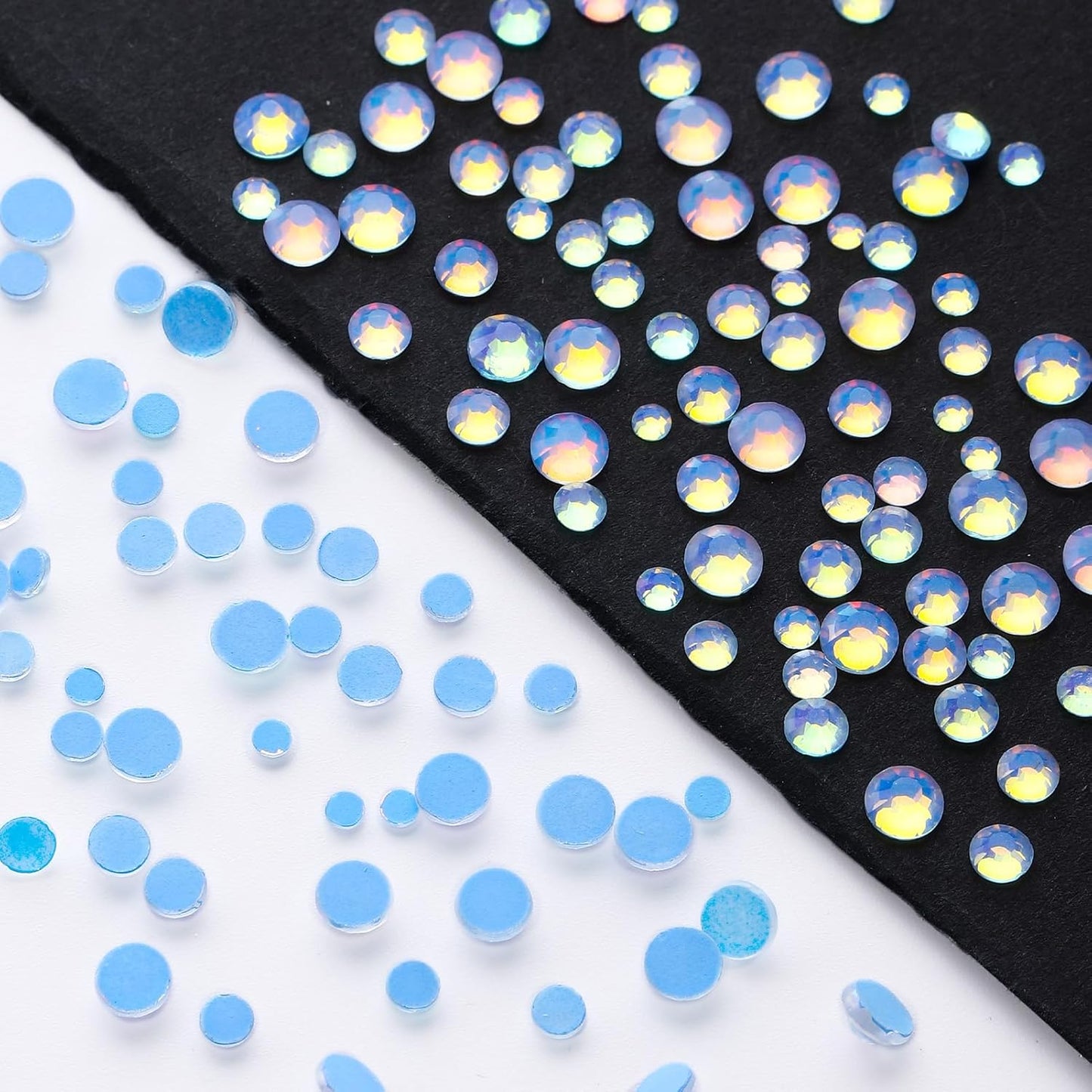 F Light Blue Flatback Rhinestones, Glass Rhinestones for Nail Art and Craft, Glue Fix, Loose Crystal Gemstones(F Light Blue, SS30, 288pcs, 6.4-6.6mm)