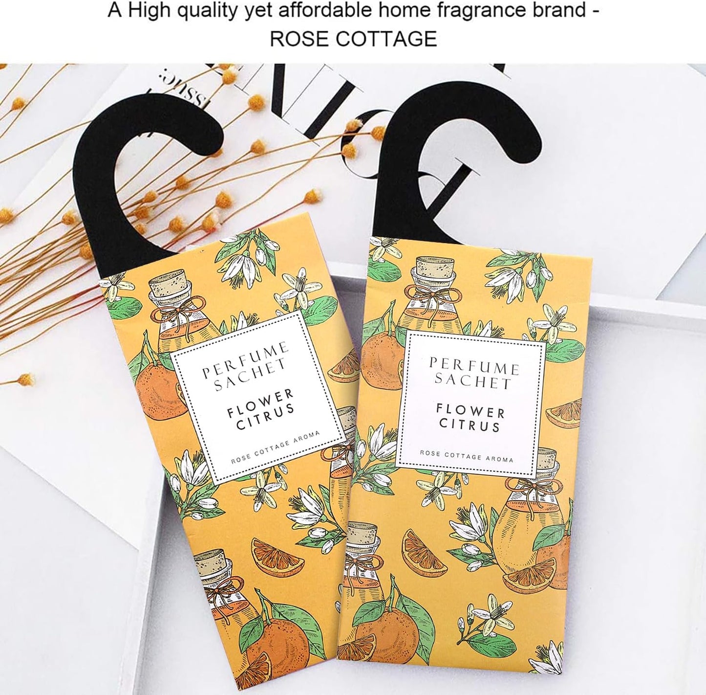 Large 12 Packs Flower Citrus Hanging Closet Air Freshener Scented Sachets Long Lasting Smell Goods