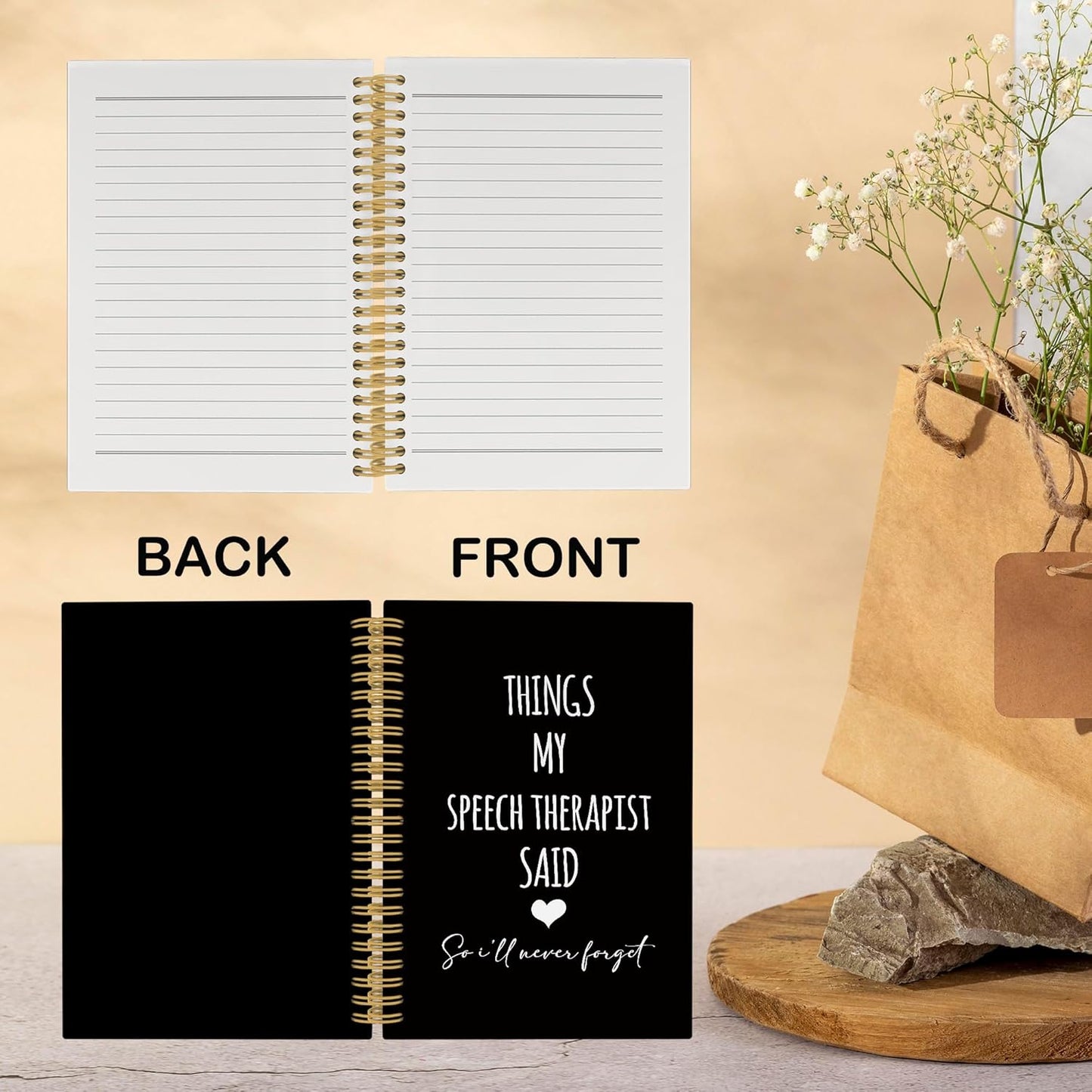 CUANFDDSF Speech Therapy Gifts Notebook, Mental Health Therapy Journal Notebooks for Women, SLP Speech Language Pathologist Gifts,Writing Pads, Mental Health Hardcover Spiral Notebook 5.5x8.3 Inch