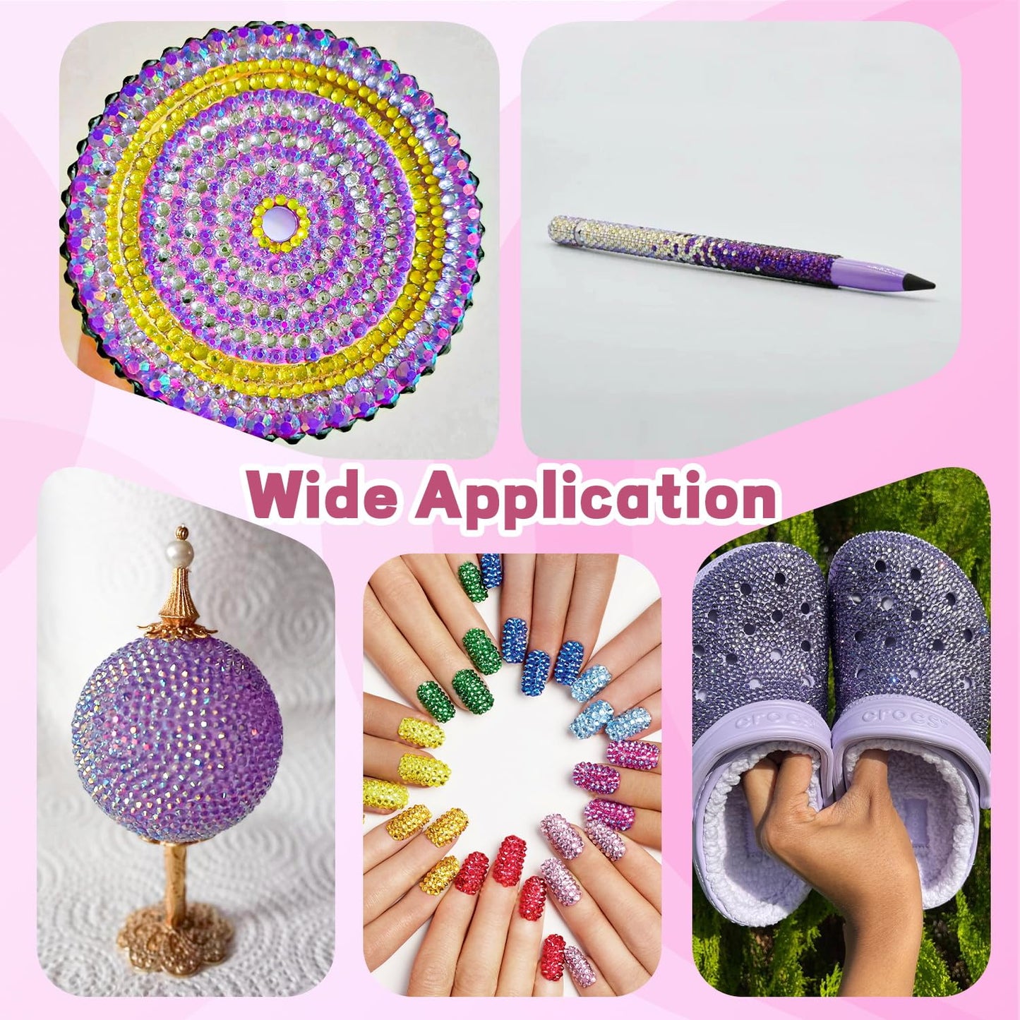 20000Pcs Purple Rhinestones for Bedazzling with 3Pcs B7000 Jewelry Glue, Resin Rhinestones for Crafting Crafts,Bedazzler Kit Flatback Gems for Clothing Shoes Tumblers Nail Art