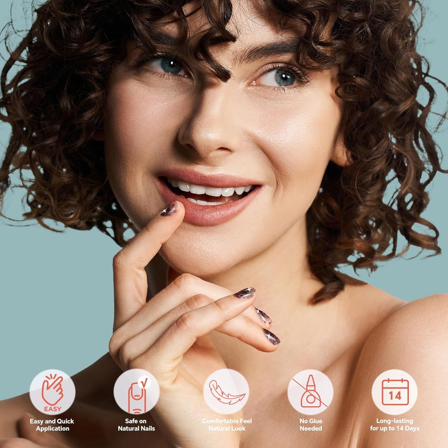 Semi Cured Gel Nail Strips-Salon Quality Semi-Cured Gel Press On Nails Stickers Quick DIY Nail Art Manicure Kits for Women at Home Works with Any UV/LED Lamps(Dusty Mind)