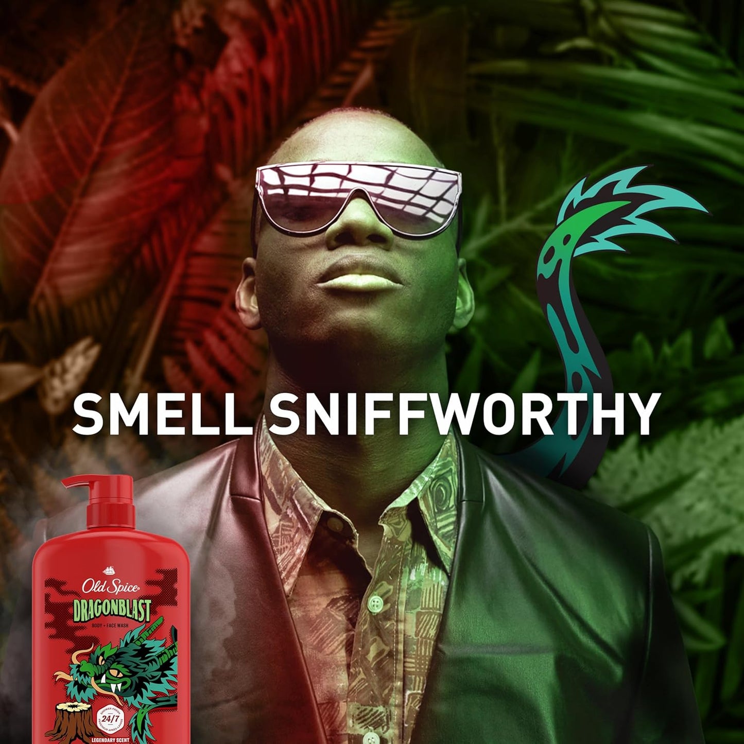 Old Spice Cleansing Body Wash for Men, 3X Defense, 24/7 Shower Fresh with Lasting Scent, 2-in-1 Body & Face Wash, Dragonblast Scent, 33.4 (Pack of 4)