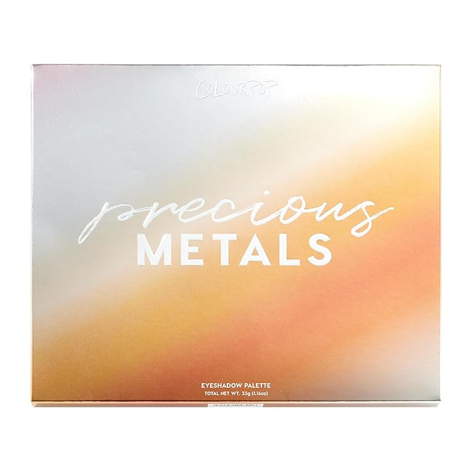 ColourPop Eyeshadow Palette - Eye Makeup Palette with Matte, Metallic, Matte Sparkle & Glitter Finishes - High-Pigment Eye Makeup with a Long-Wearing Formula - Precious Metals (1.16 oz)