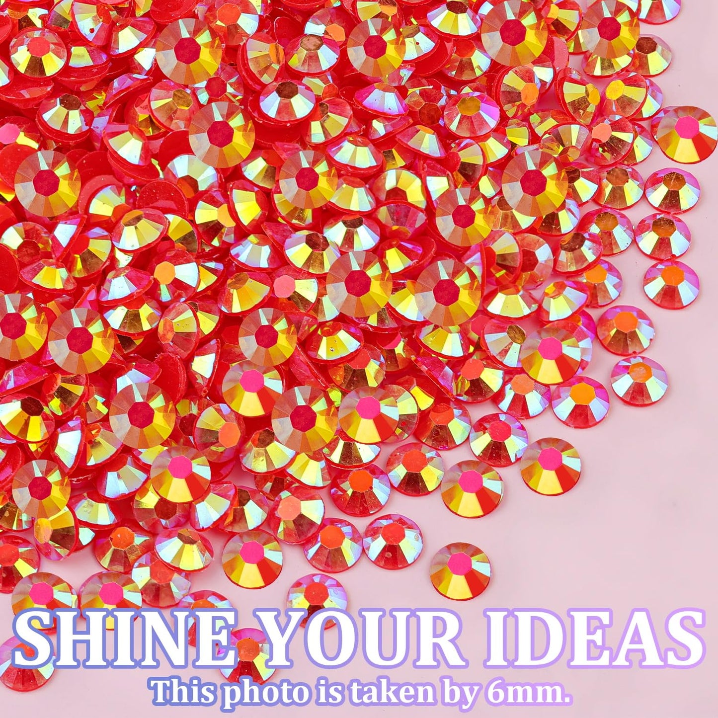 Resin Jelly Rhinestones for Crafting with B7000 Jewelry Glue, 2 Boxes Red AB Flatback Crystals with 3Pcs 10ml Glue, Bedazzling Non Hotfix Gems for DIY Tumblers Clothing Shoes Manicure