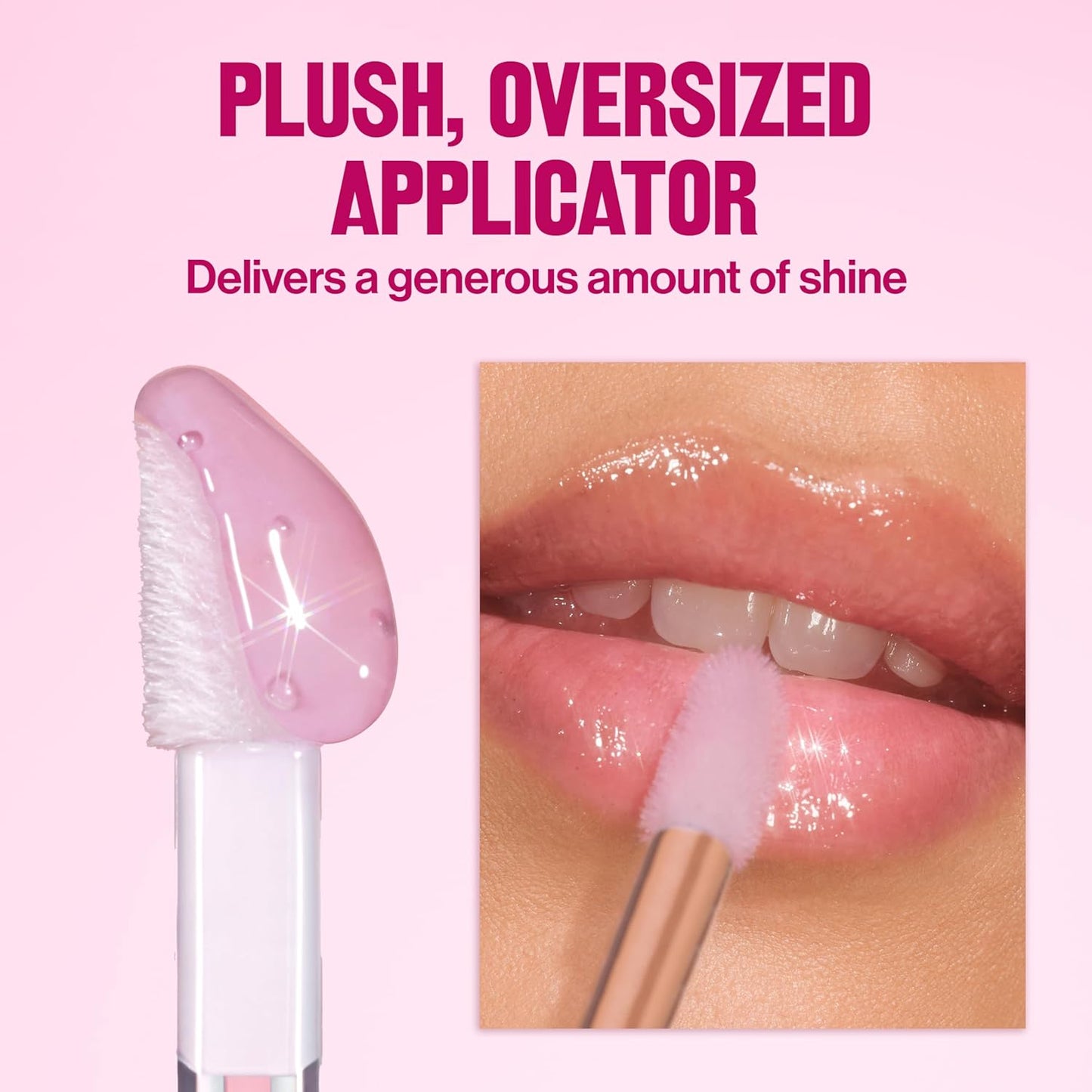 REVLON Super Lustrous Glimmer Lip Oil, Moisturizing & Tinted, Shiny Finish, Made with Plant-Based Squalane, 001 Candy Hearts, 0.13 fl oz