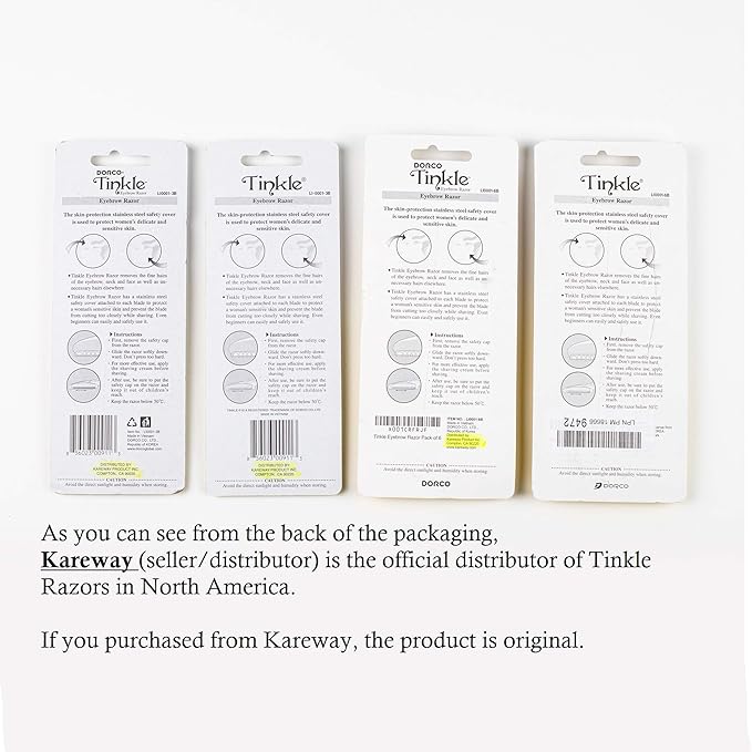 Tinkle Dermaplaning Tool 3ct, Dermaplane Razor for Women, Safe and Easy Peach Fuzz Remover, Eyebrow Trimmer with Protective Cover