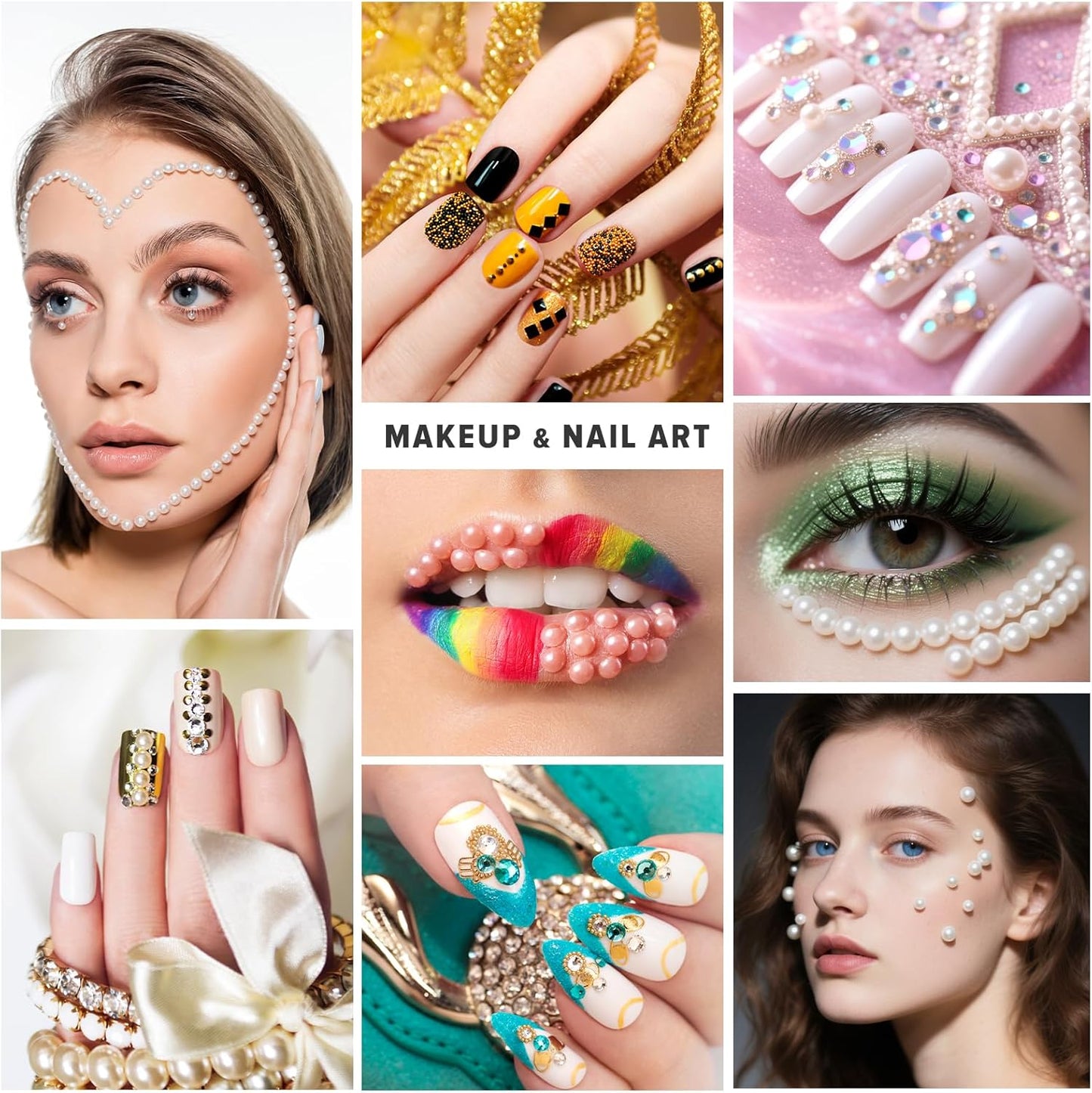 80g Mix Flatback Pearls and Rhinestones for Crafts Pink Mixed Size 2mm-10mm Half Round Pearls Rhinestones for Nail Art Tumblers Shoes DIY Bedazzling with Tweezers Wax Pen