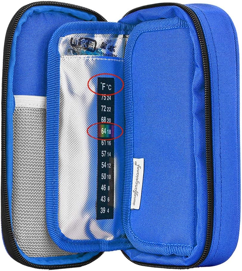 YOUSHARES Insulin Cooler Travel Case - Medication Diabetic Insulated Organizer Portable Cooling Bag for Insulin Pen and Diabetic Supplies with 2 Cooler Ice Pack