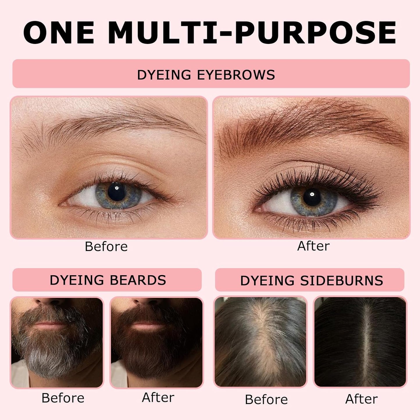 Eyebrow Color Kit with Brow Color & Eyebrow Pencil, 2-in-1 Natural Effects Eyebrow Makeup Set, Easy & Safe to Use 10ml - Soft Brown