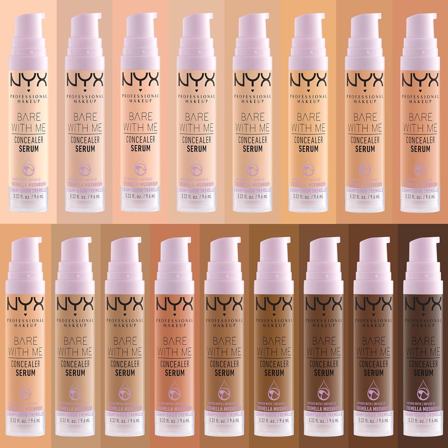 NYX PROFESSIONAL MAKEUP Bare With Me Concealer Serum, Up To 24Hr Hydration - Deep