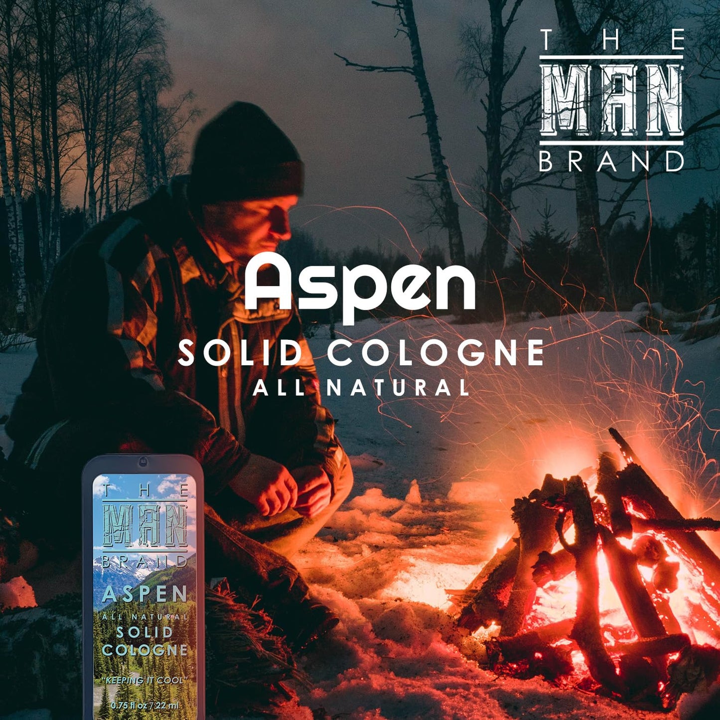 Aspen Solid Cologne for Men - Natural Wax, Redefined Fragrance (0.75 oz)