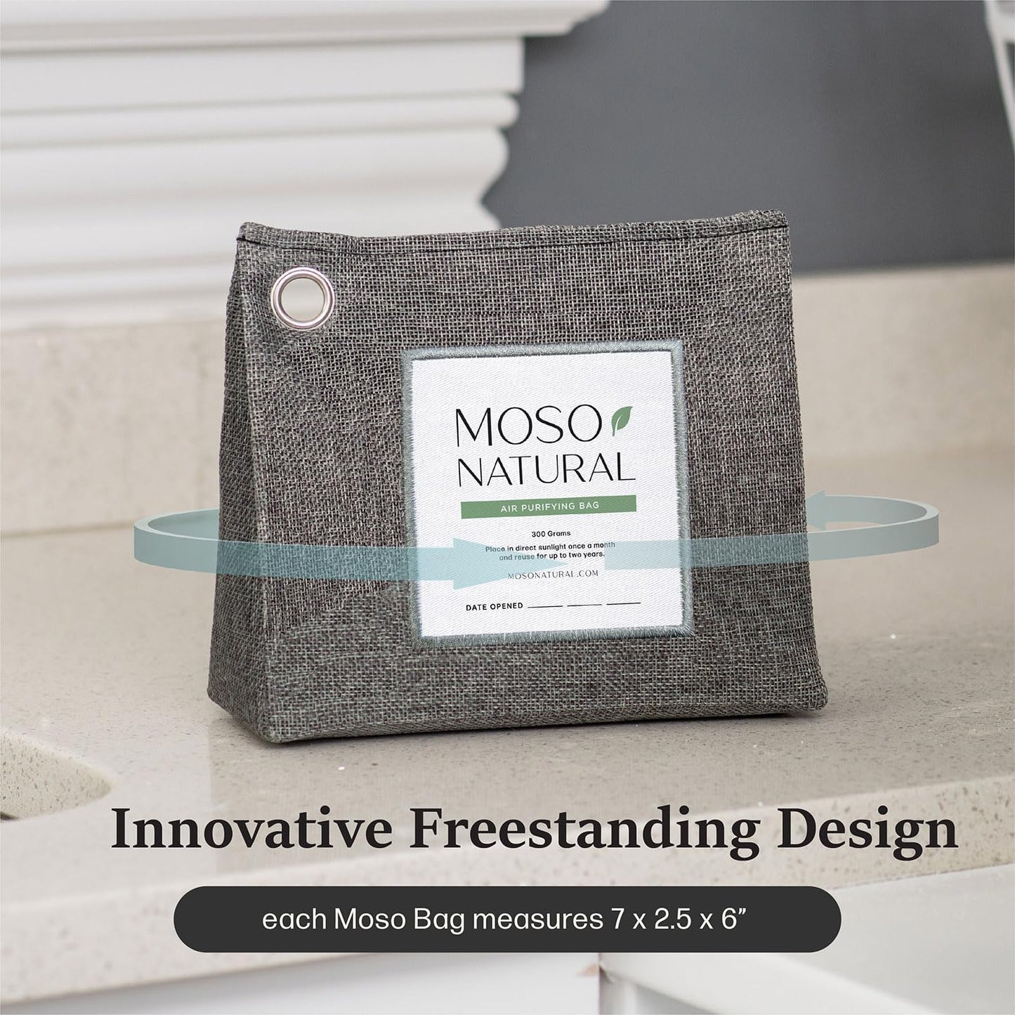 Moso Natural Air Purifying Bag 300g (10.58oz) Premium Bamboo Charcoal Odor Absorber for Home & Pet, Closet Odor Eliminator & Small Room Deodorizer, Unscented Charcoal Bags Last 2 Years (2 Pack)