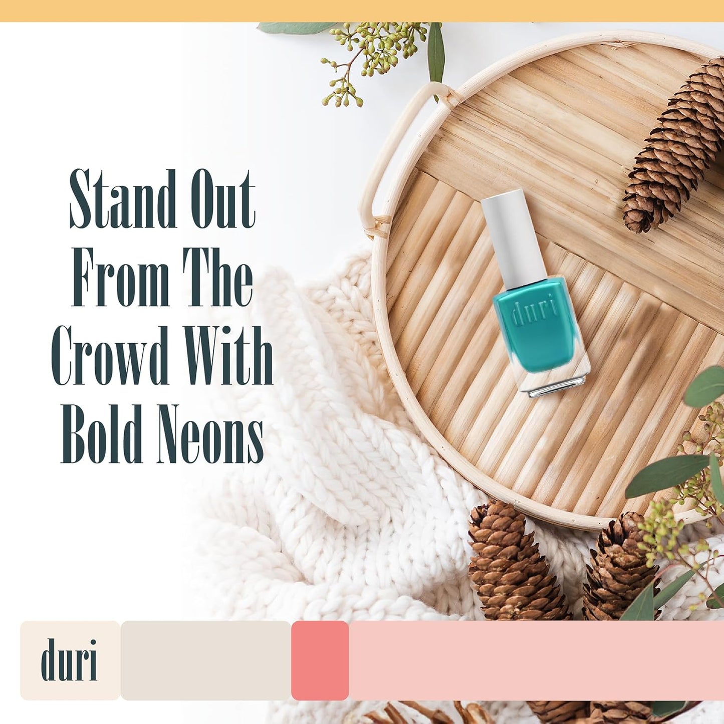 duri 789 Blue Daydream - Neon Blue Nail Polish, Semi Matte, Quick Drying, Lasting, 0.45 Fl Oz