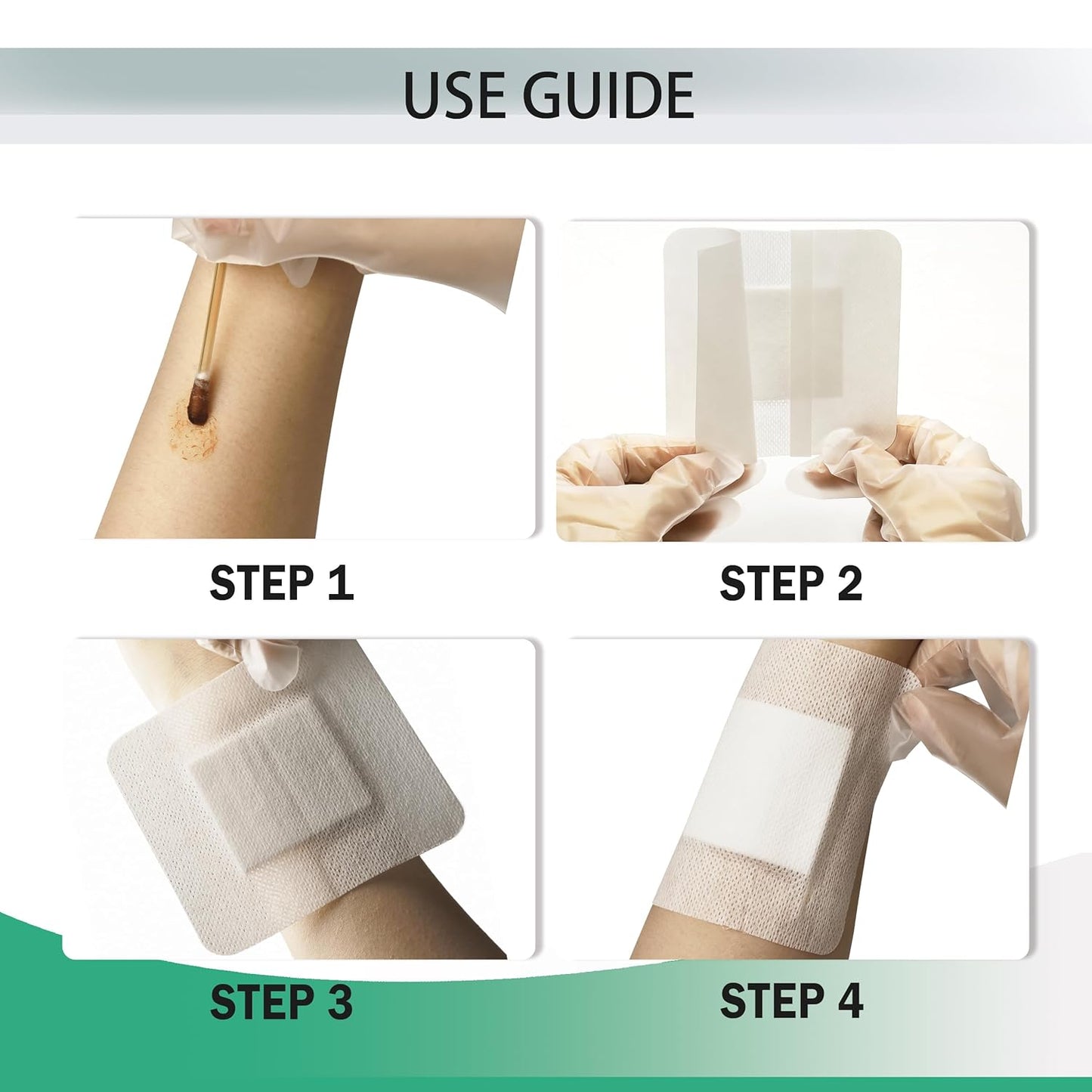 4X12 Inches Extra Large Sterile Adhesive Island Wound Dressing Bandages - Non Woven Bordered Gauze Pads, 25 Individually Pack,Medical Grade by QICHUANG(4X12INCHES-C25)