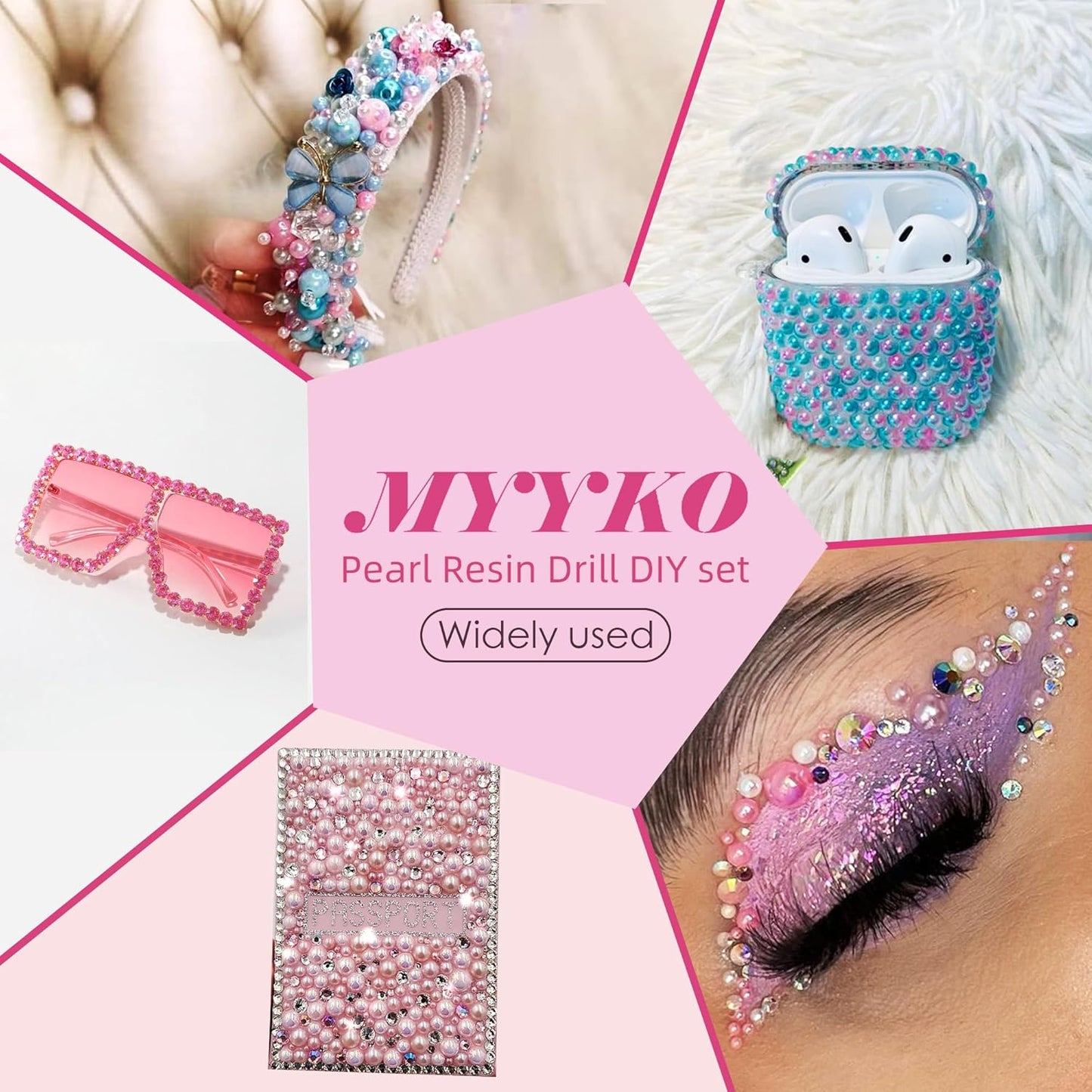 160g Cyan Pink Flat Back Pearls Rhinestones for Crafts Mixed Size 3mm-10mm AB Color Round Half Pearls Flatback Pearl Beads and Resin Rhinestones Set for Face Art