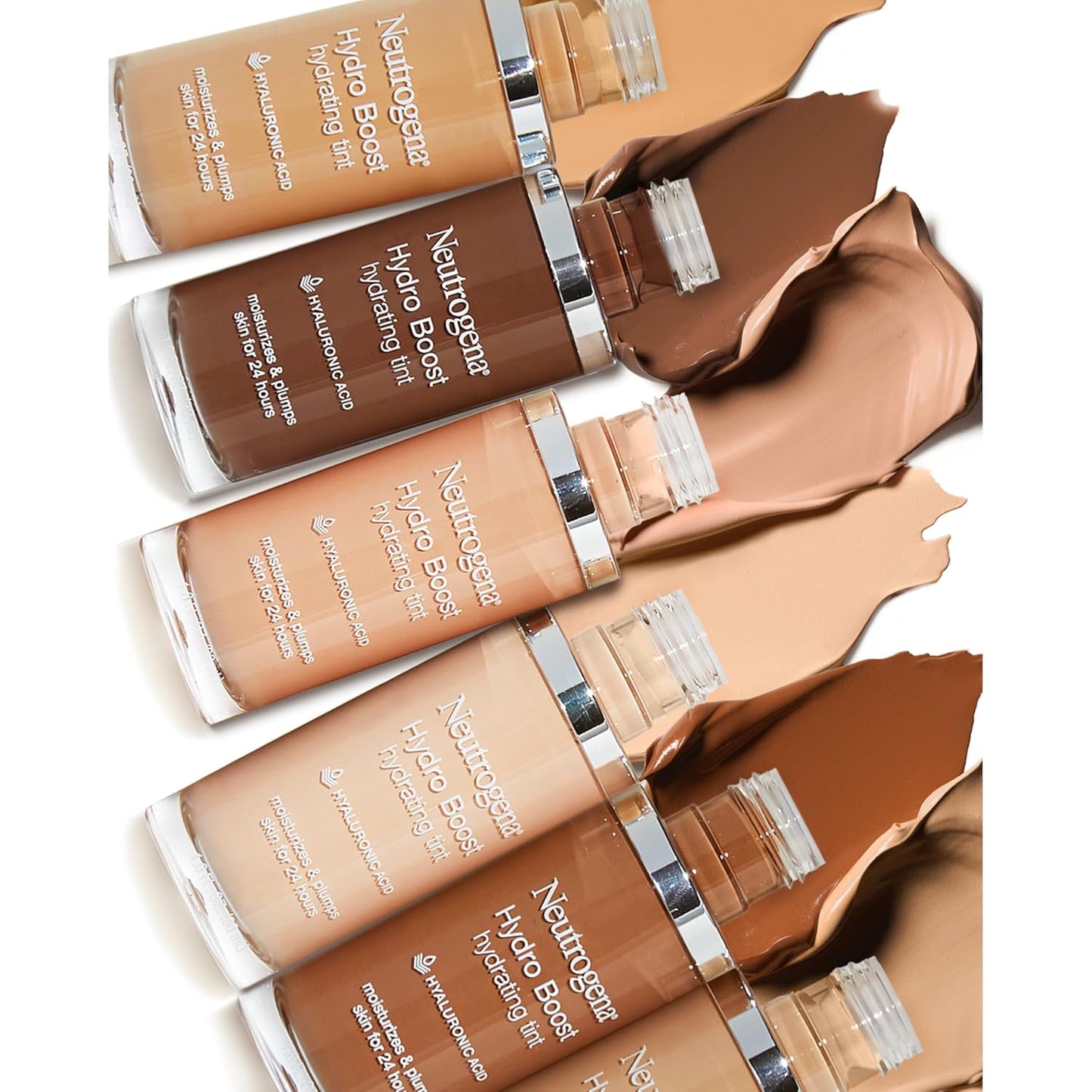 Neutrogena Hydro Boost Hydrating Tint Foundation Makeup for Dry Skin, with Hyaluronic Acid, Lightweight Oil-Free Water Gel, Non-Comedogenic, 85 Honey Color 1.0 fl. oz