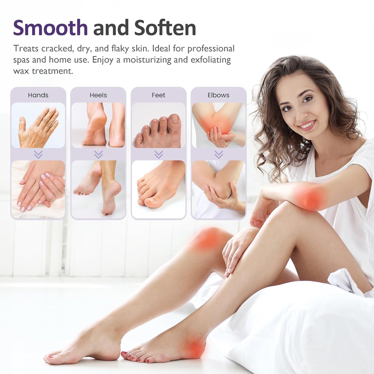 Paraffin Wax for Hand and Feet 4000ml Paraffin Wax Machine for Hand and Feet Large Capacity Paraffin Wax for Hands Purple Paraffin Bath Machine Best Skin Care Moisturizing Exfoliating Solution