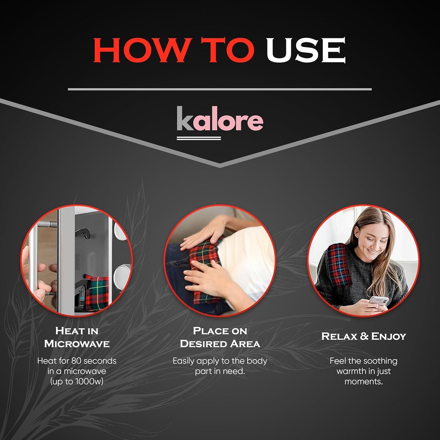 Microwavable Heating Pads for Winter Warmth, Back, Stomach & Head Comfort – Kalore Cotton Tartan Neck Wrap – Even Heat Distribution Hot Compress Bag – Wheat Heat Pad XL – Lavender Scent – Purple