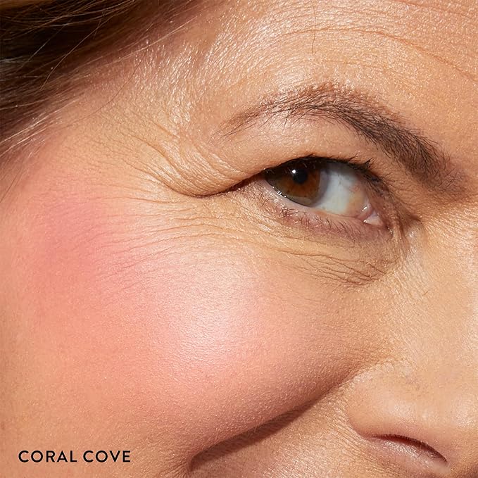 LAURA GELLER NEW YORK Baked Blush-n-Brighten Marbleized Blush + Angled Brush (03 Coral Cove, 47mm)